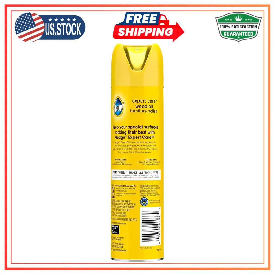 Pledge Moisturizing Wood Oil Furniture Conditioner & Dusting Spray 3 Pack 9.7oz