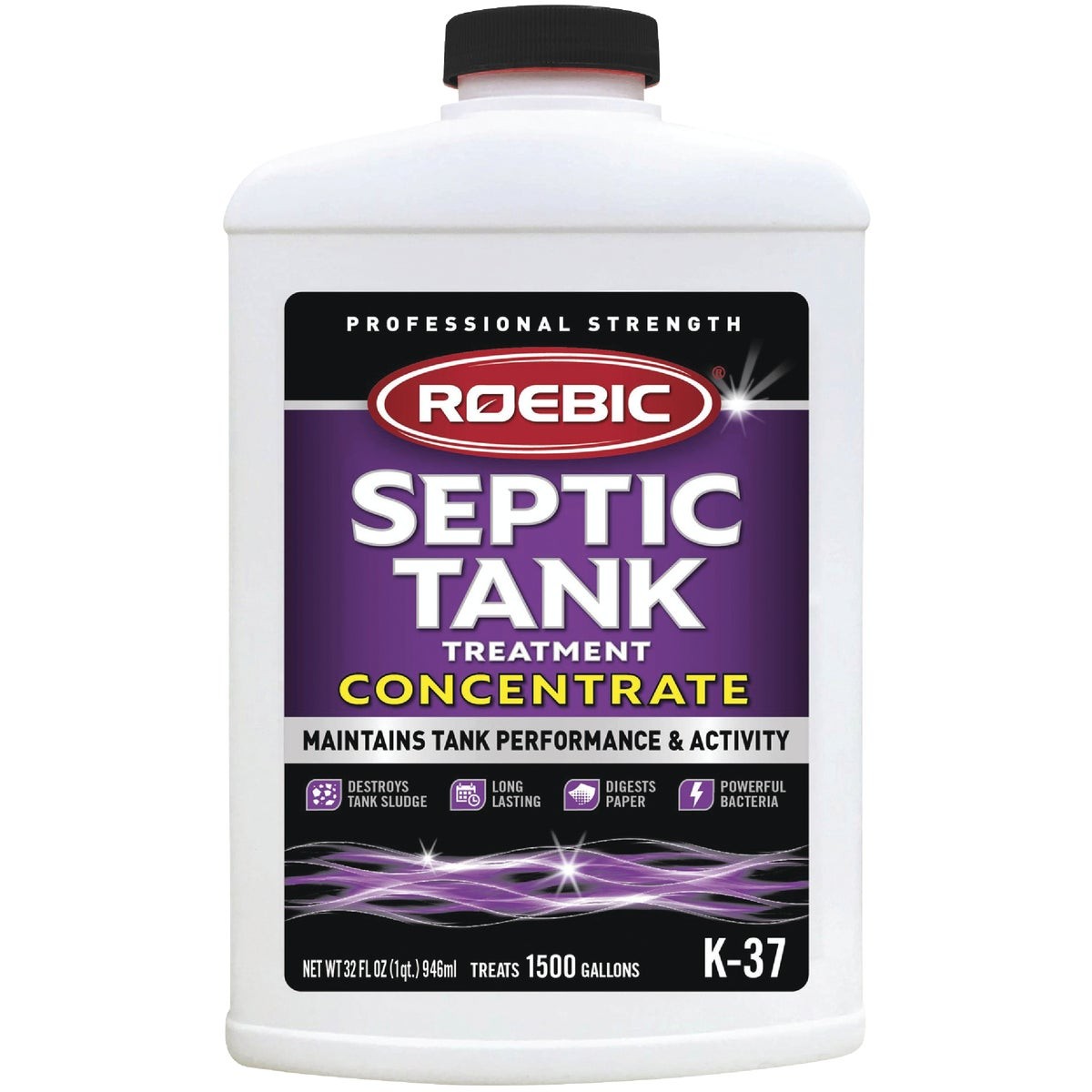 Roebic K-37 1 Qt. Concentrate Septic Tank Treatment K37-Q-C1500-4 Roebic