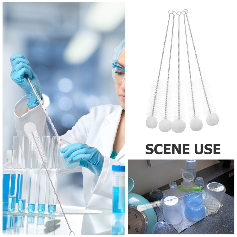 5pcs Softy Tip Nylon Brush Cotton Tip Nylon Brush Cotton Bottle Brush