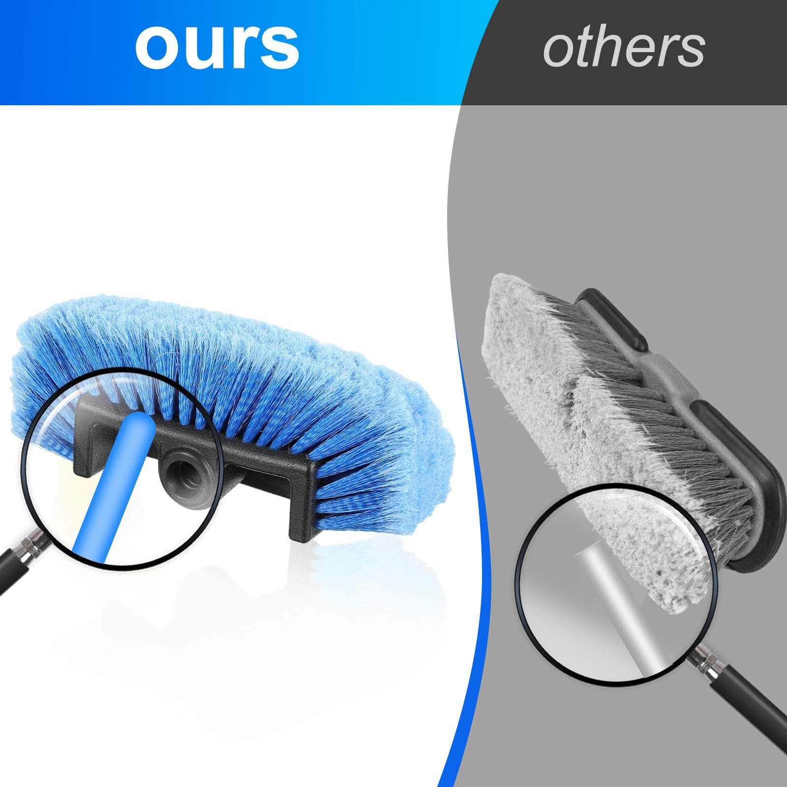 2 Pcs Car Wash Brush Head with Soft Detailing Bristle Flow Through Car Cleani…