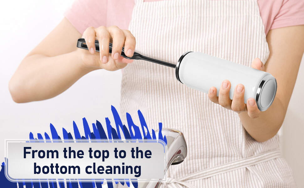 KONEX 17″ Long Bottle Cleaning Brush For Bottles, Wine glasses, Travel Mugs
