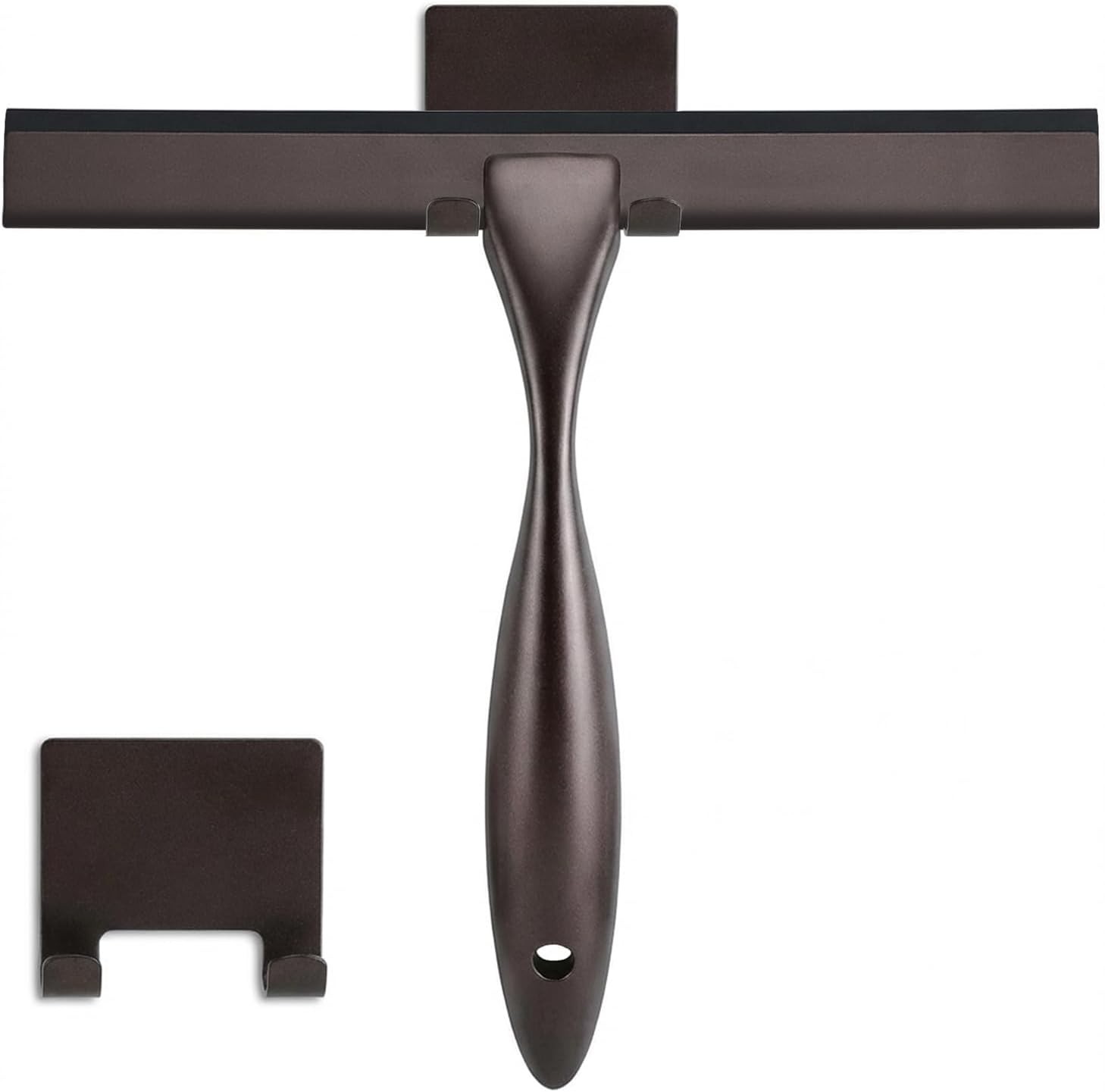 Shower Squeegee 10-Inch Matte Black Squeegee All-Purpose Stainless Steel