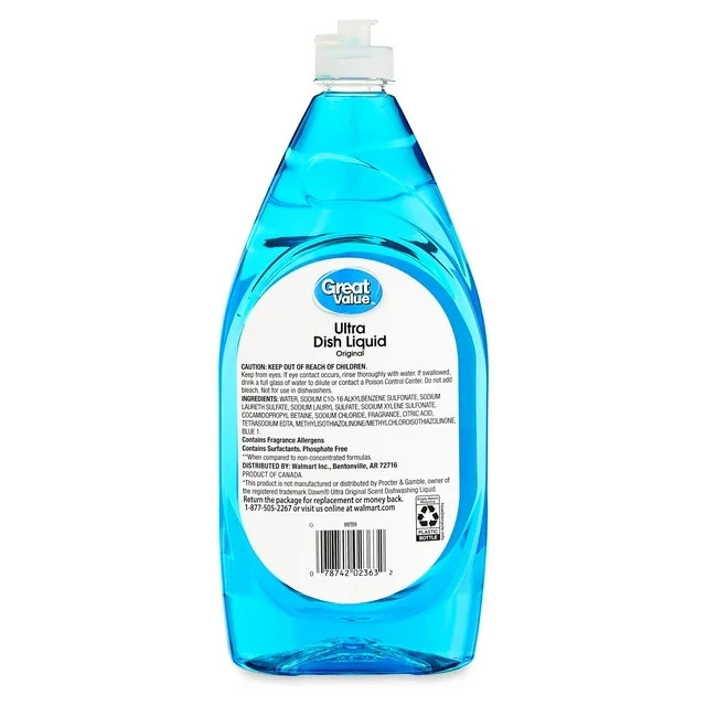 (4 pack) Great Value Ultra Dish Liquid, Original, 28 fl oz