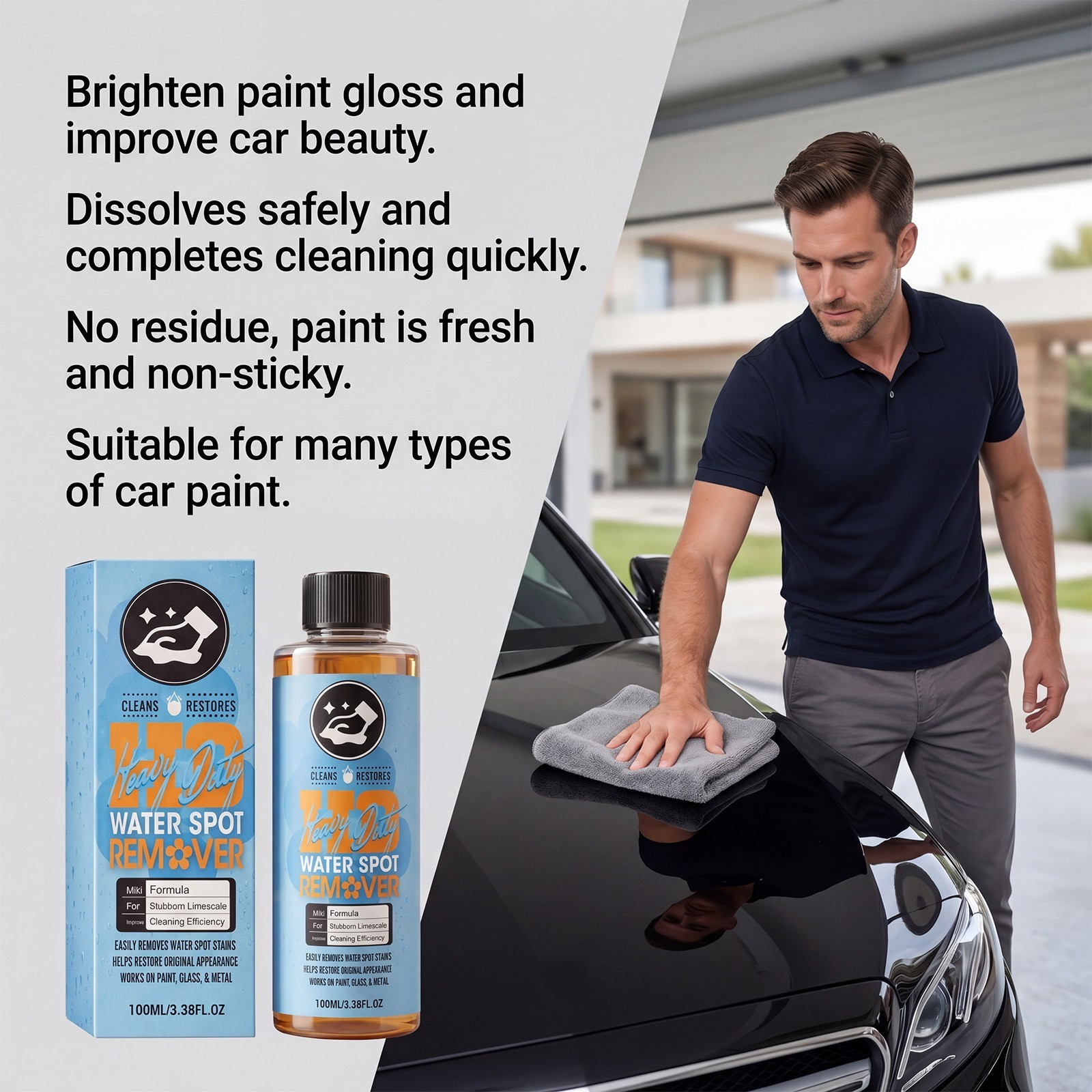 Heavy Duty Water Spot Remover Gel for Paint, Glass, and Metal – Mineral and Wate
