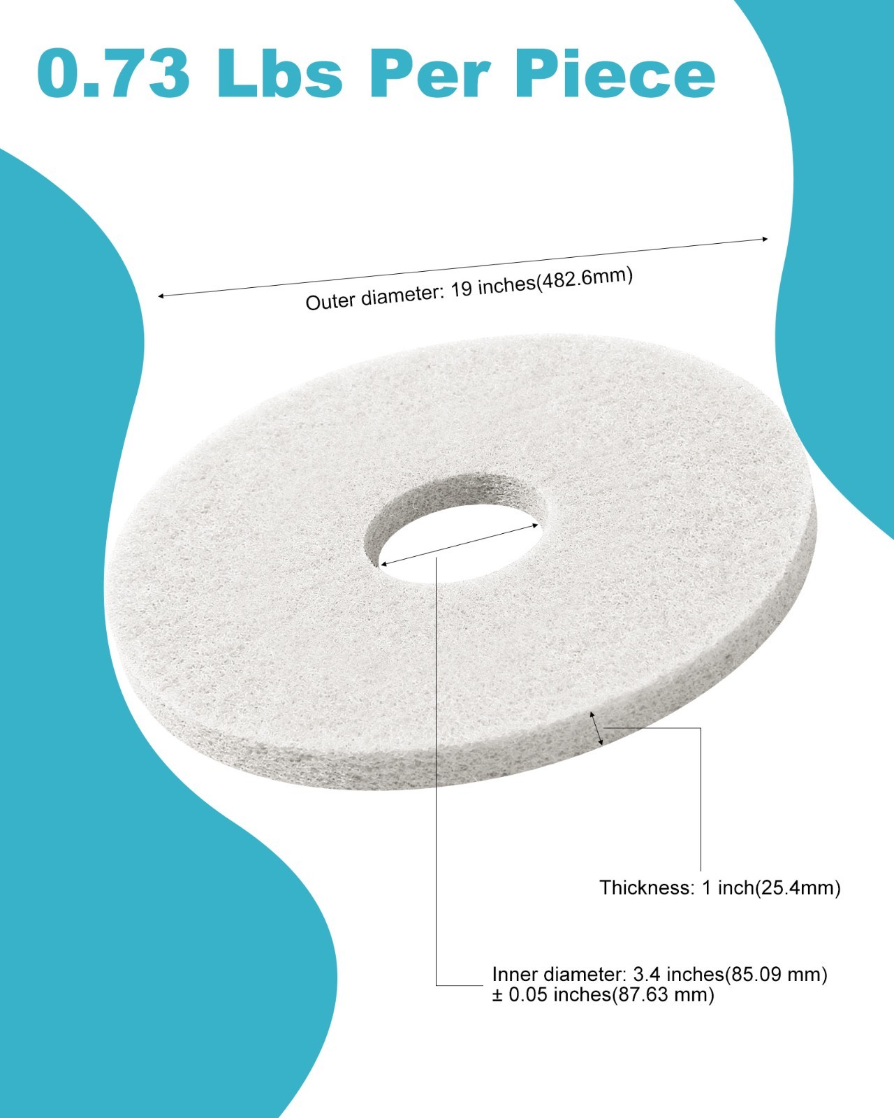 5Pcs Floor Scrubber Pads Burnishing Pads for Commercial Floor Scrubber Machine