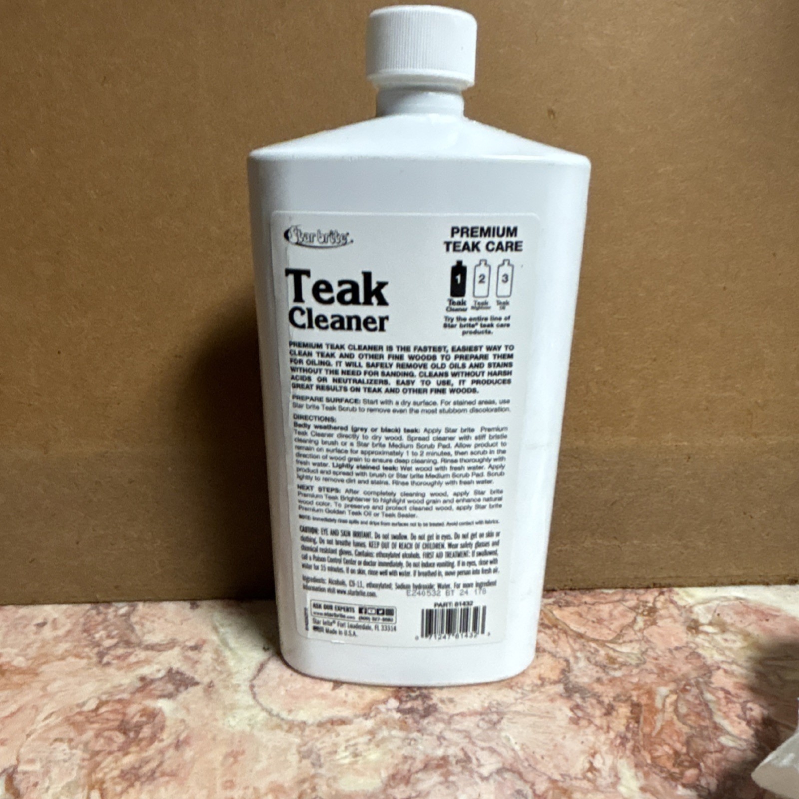 Star brite Premium Teak Cleaner Step 1 No Dangerous Acids 32 fl oz 81432
