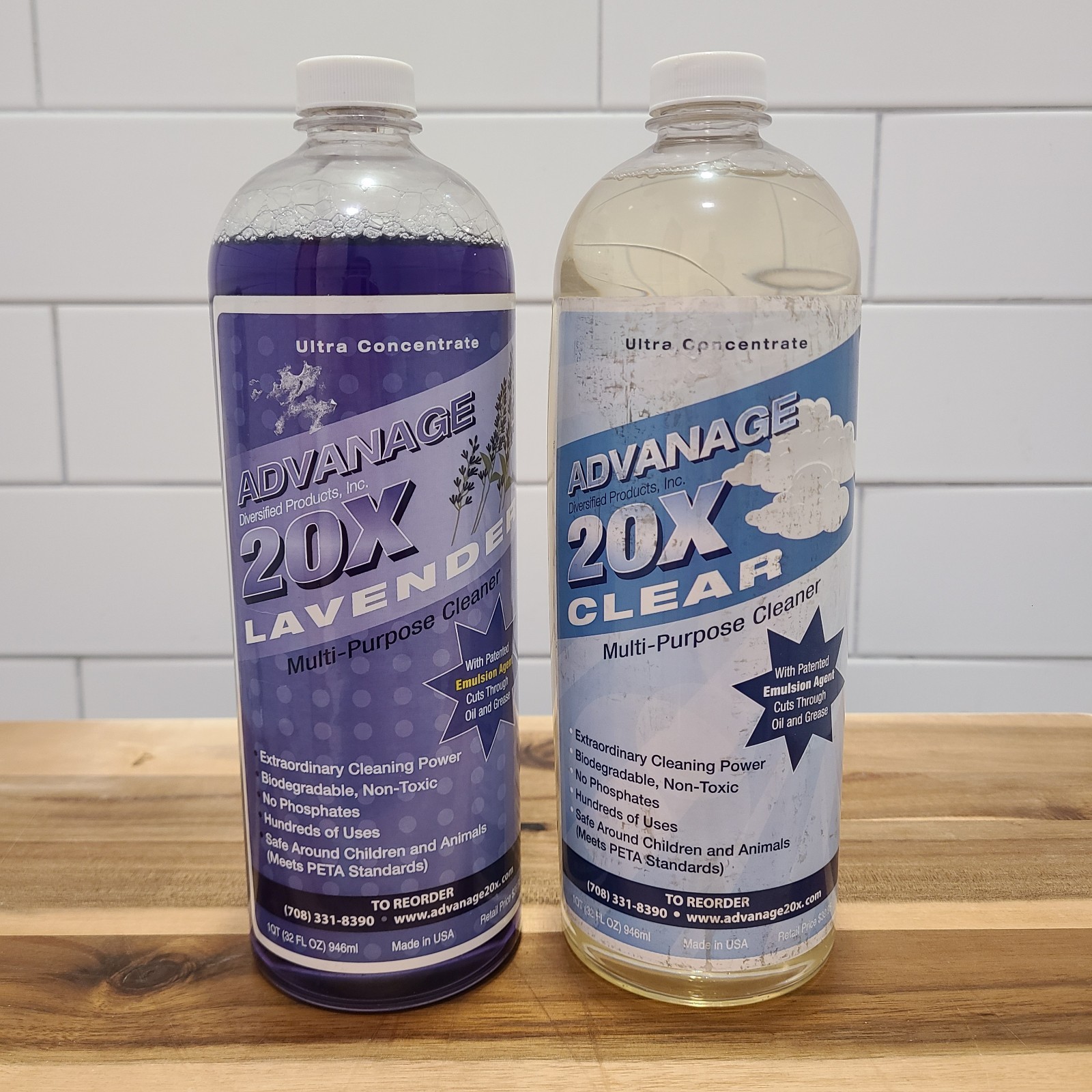 ADVANAGE 20X Multi-Purpose Cleaner Clear & Lavender 2 Pack 32oz Concentrate NEW