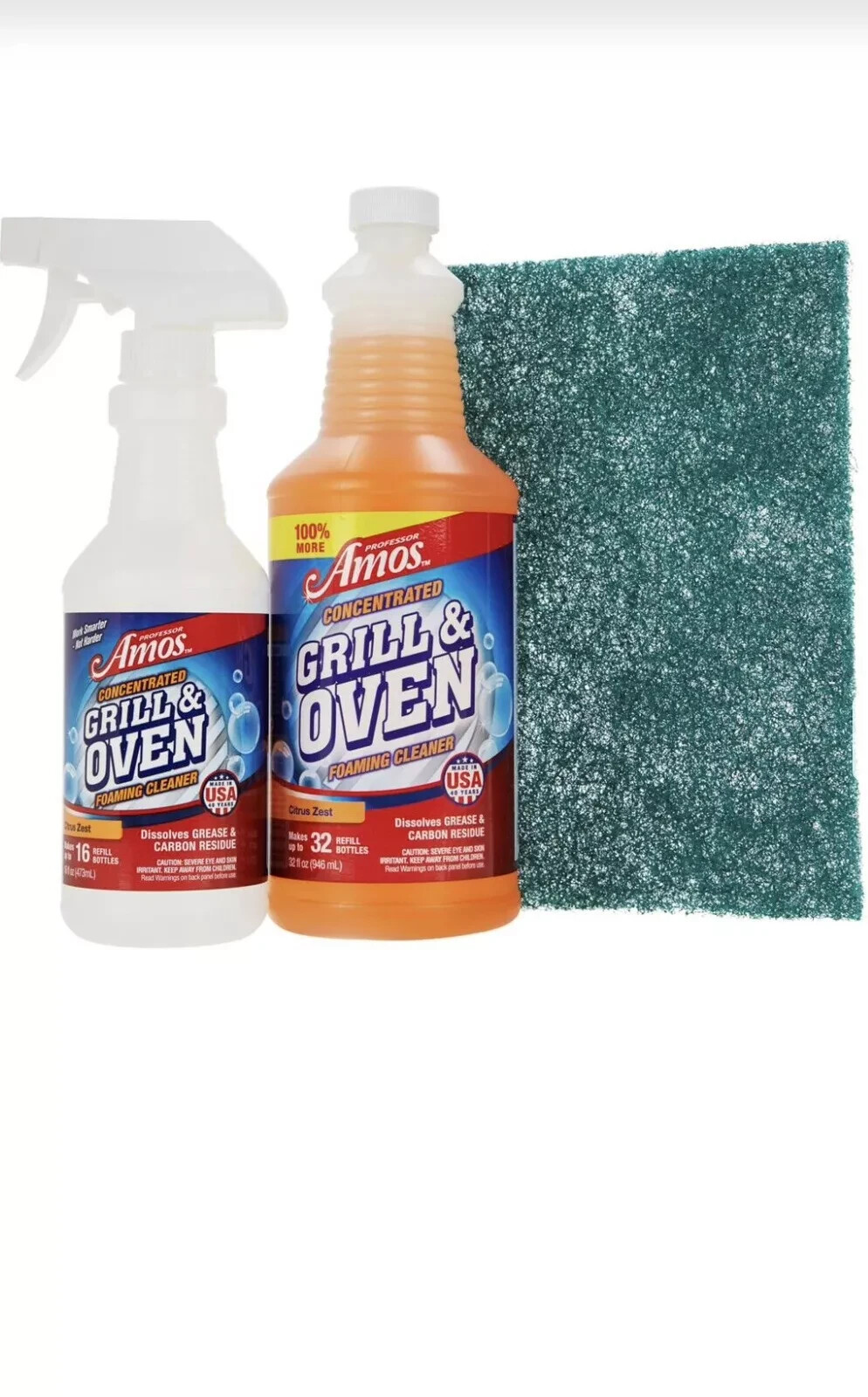 Professor Amos Concentrated Grill & Oven Foaming Cleaner kit-32 Oz-Citrus Zest