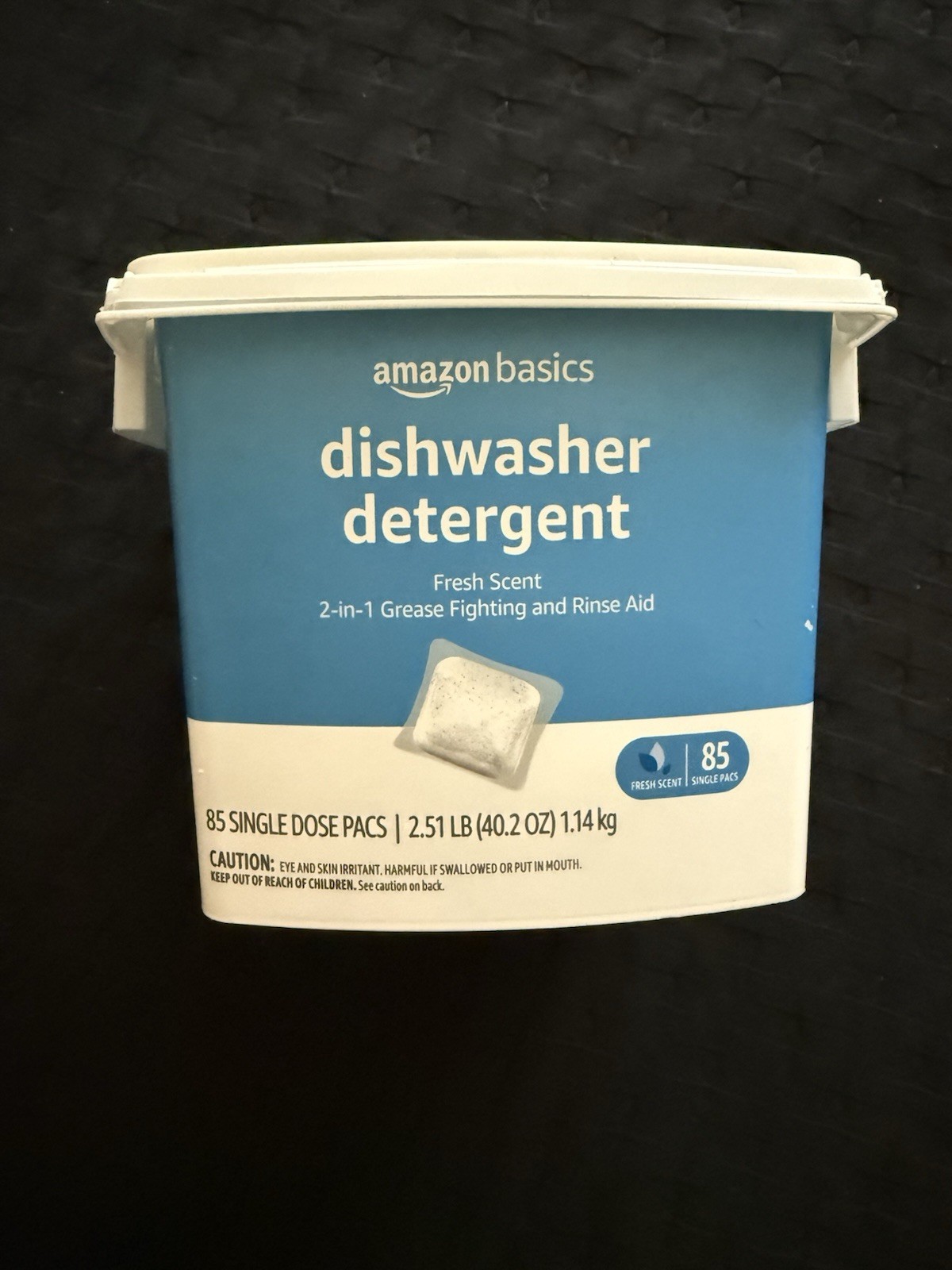 Amazon Basics 2-in-1 Dishwasher Detergent Tablets Fresh Scent 85 Pacs 2.51 lb