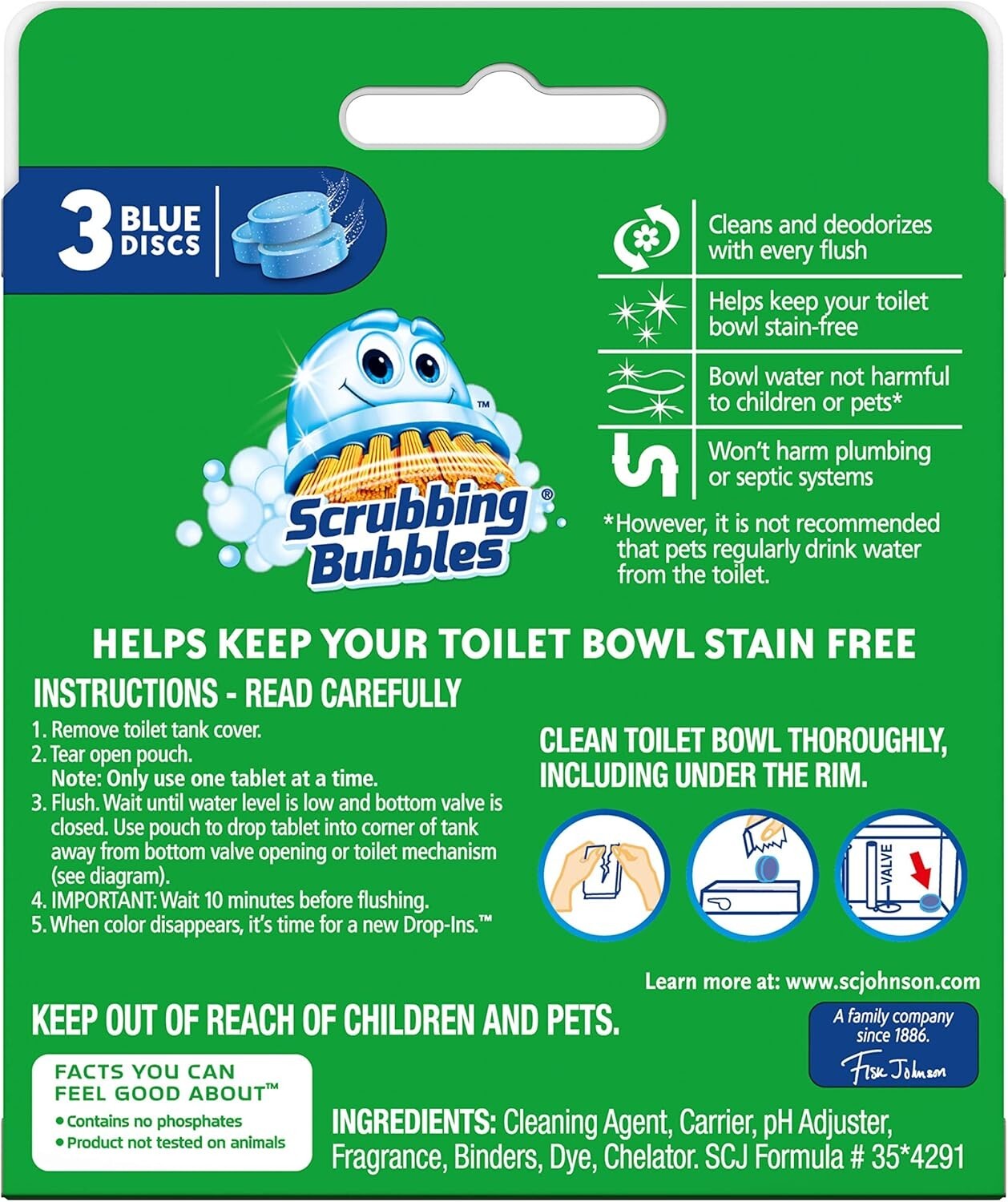 Scrubbing Bubbles Toilet Tablets, 3 Count ? Stain Free & Limescale Prevention