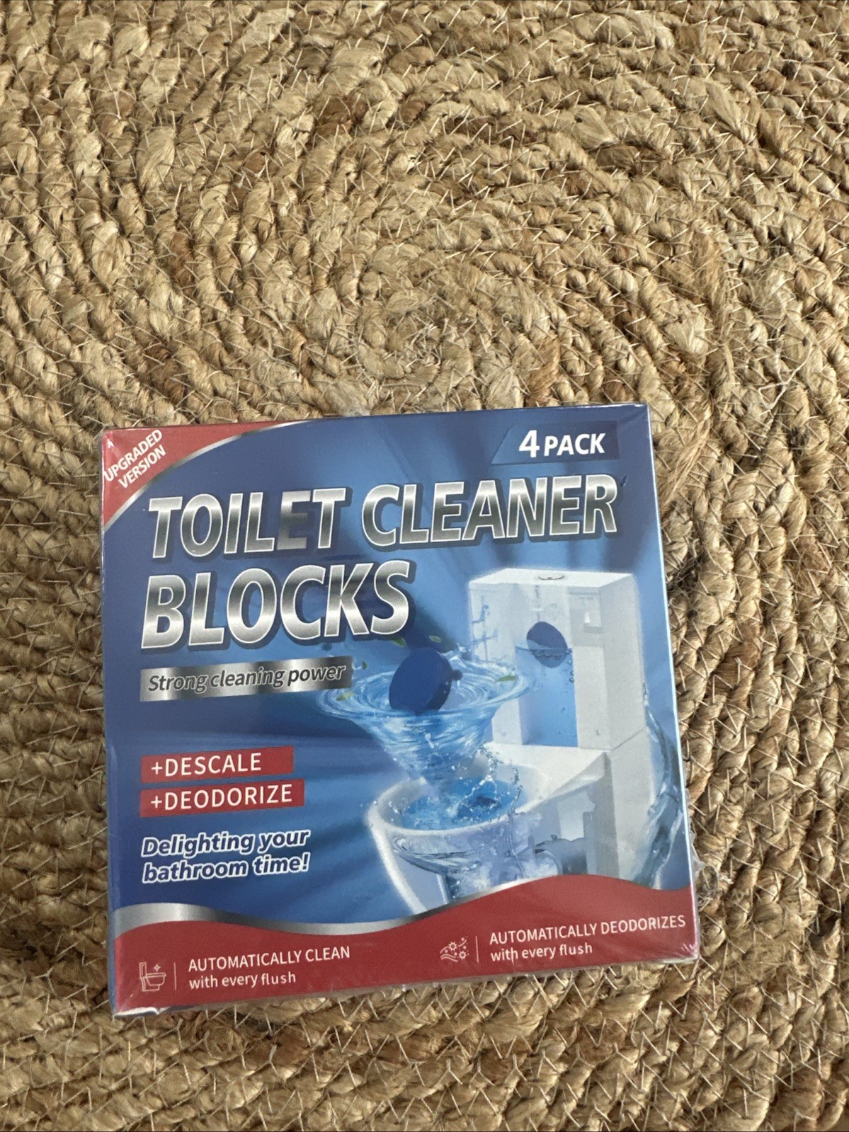 4 Pack Toilet Tank Cleaner Blocks Blue Automatic Clean Deodorize Descaler
