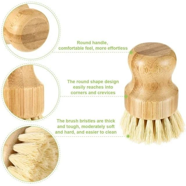 1 Pcs Palm Wooden Dish Scrubber Brush,Dish Brush Set, Dish Brushes, Durable W…