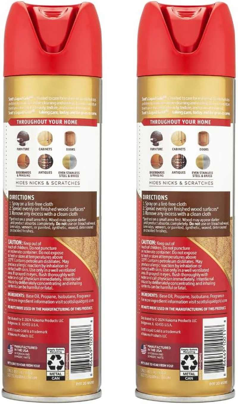 Wood Cleaner and Polish, 11.5 Oz, Two Pack
