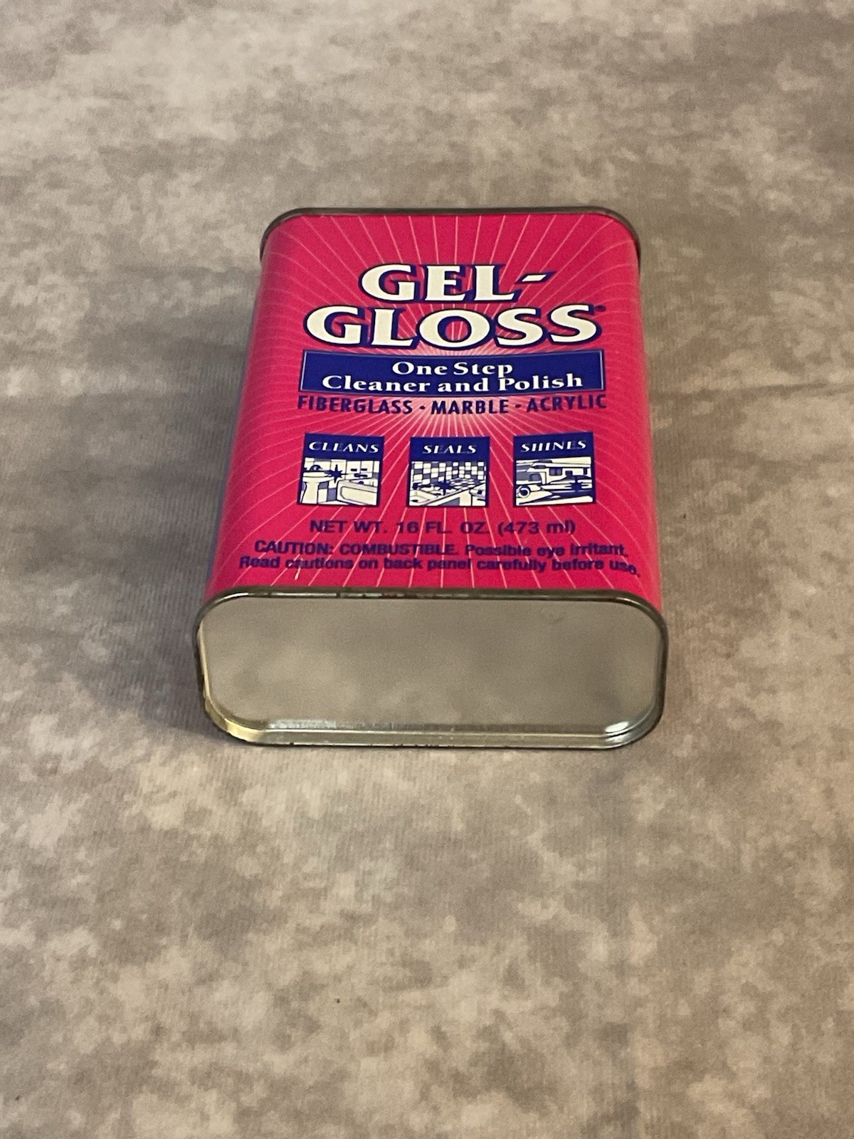 GEL-GLOSS ONE STEP CLEANER & POLISH FOR FIBERGLASS MARBLE ACRYLIC 16 FL OZ NOS