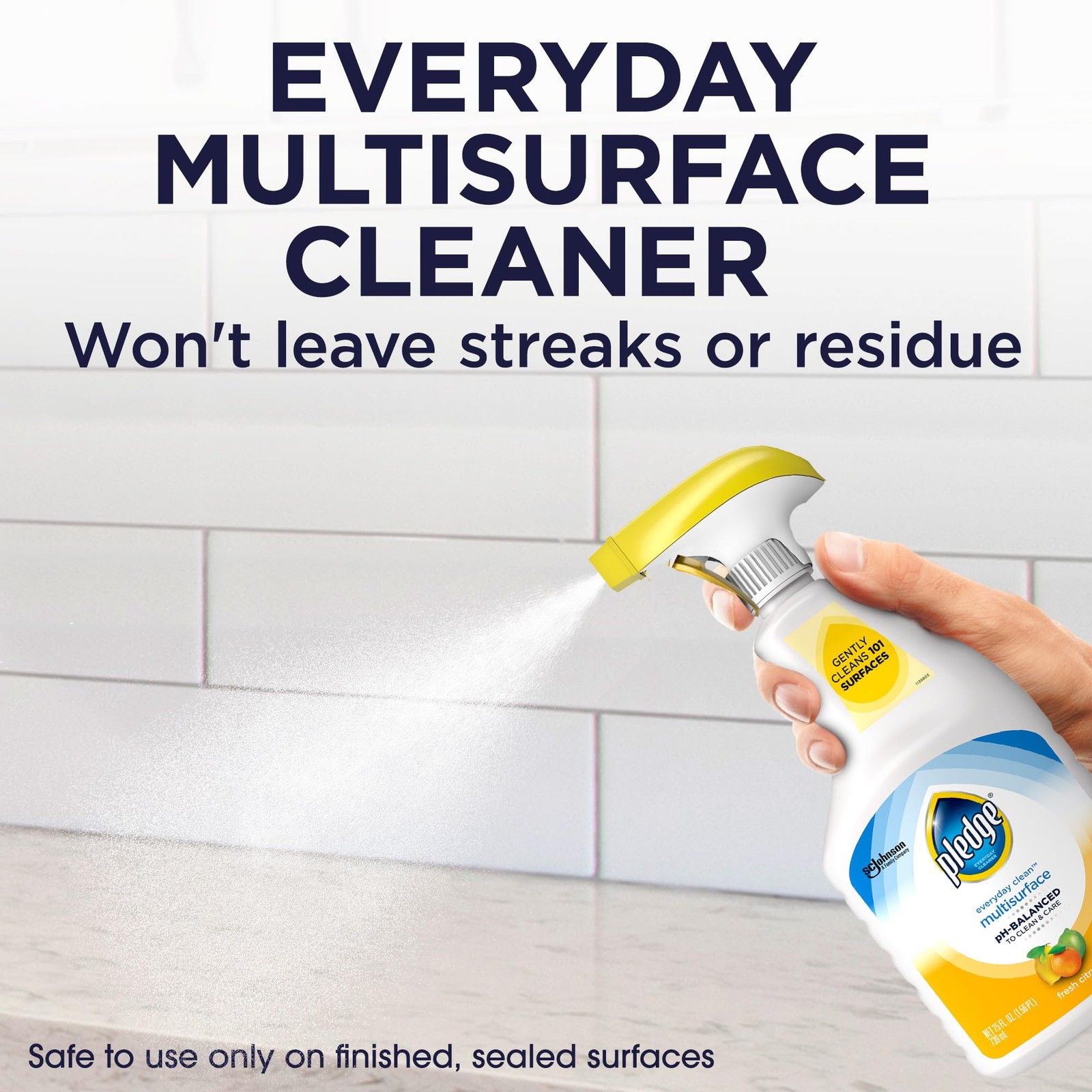 Pledge pHBalanced Multisurface Cleaner Spray for Everyday Care, Fresh Citrus …