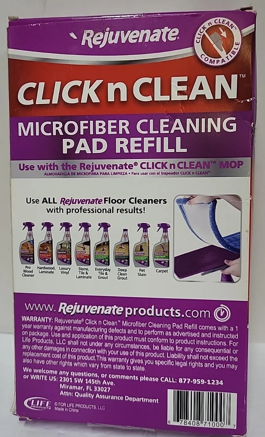 REJUVENATE CLICK n CLEAN MICROFIBER CLEANING PAD REFILL single pack
