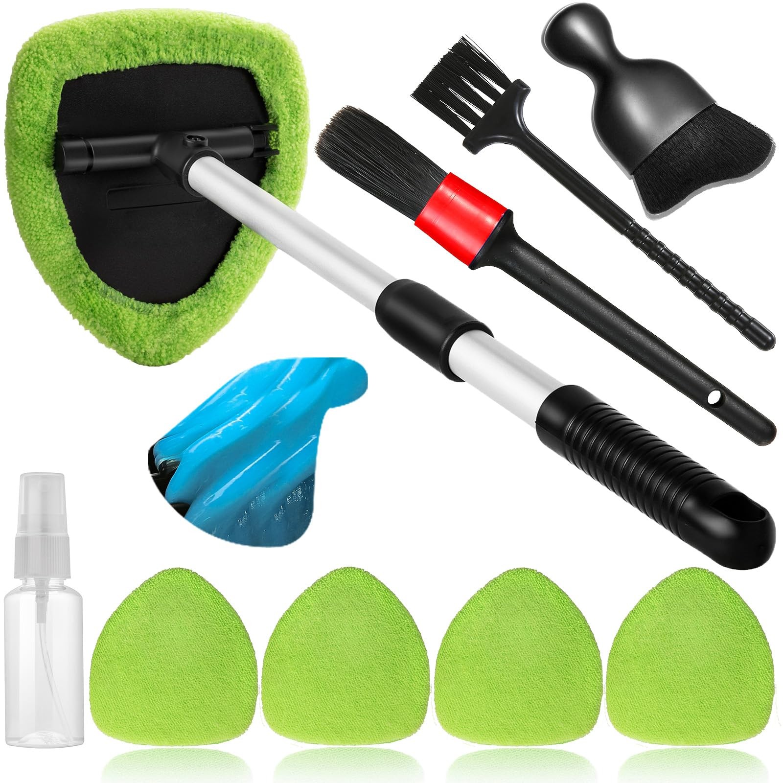 10pcs Windshield Cleaner Tool, Car Window Cleaning Wash Kit with 4 Reusable M…