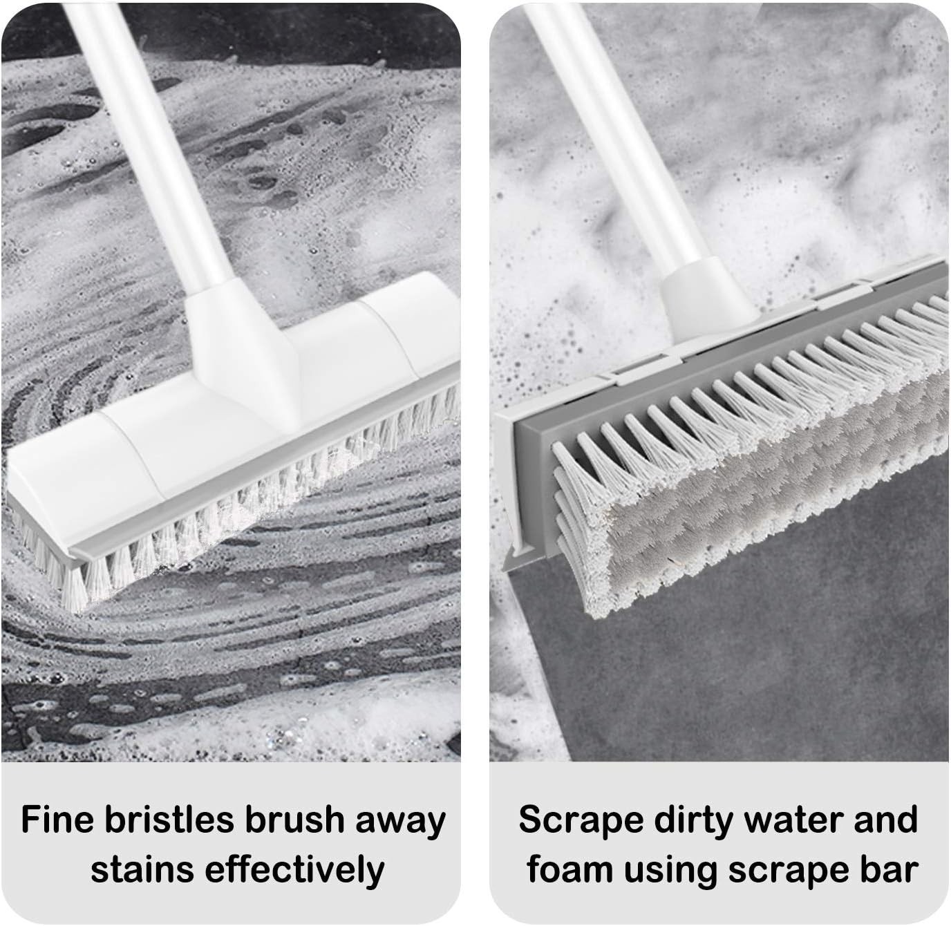Durable Stiff Bristle Scrub Brush for Efficient Cleaning of Floors & Walls