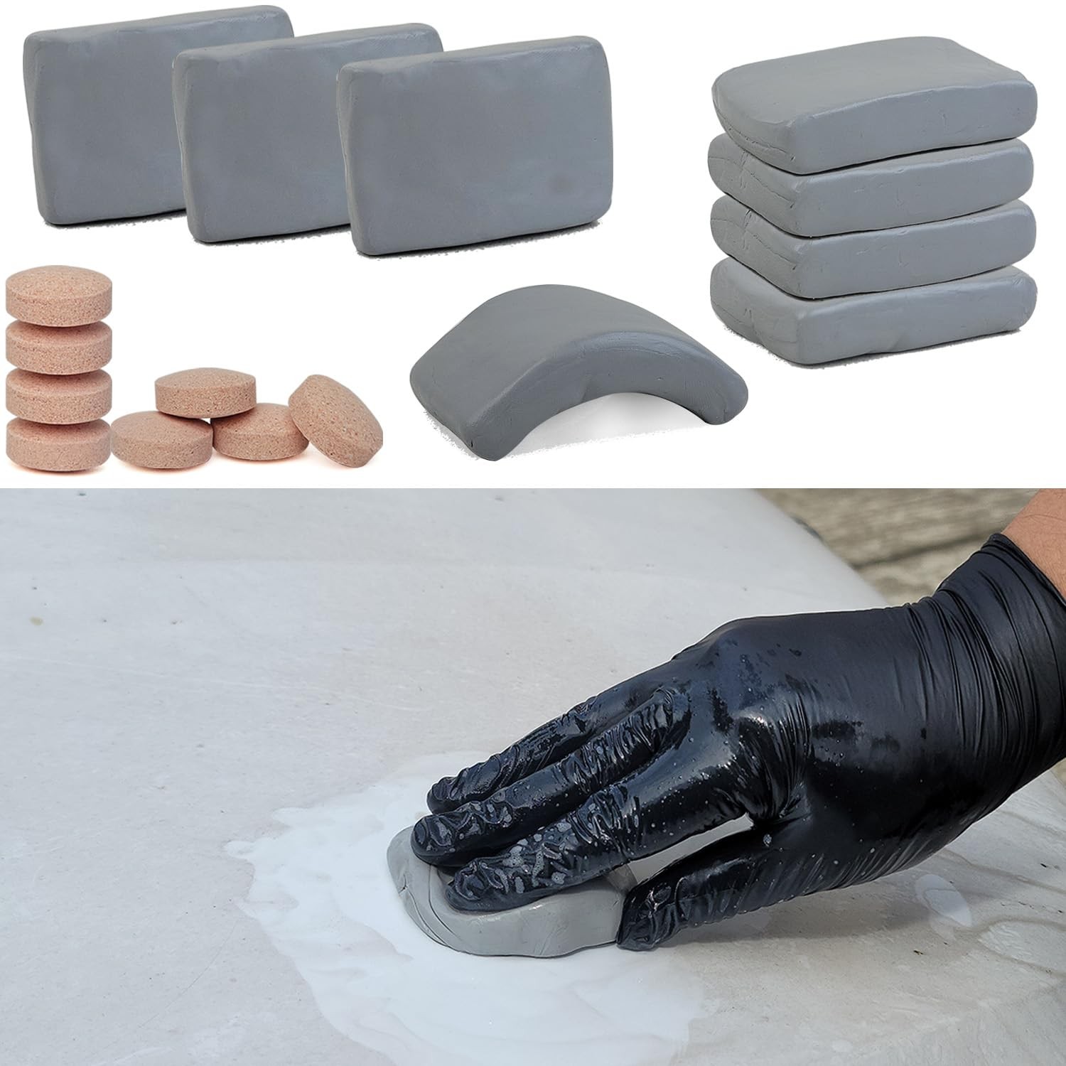8 Pack Car Clay Bars Kit – 400g Clay & 8 Lubricant Tablets for Auto Detailing