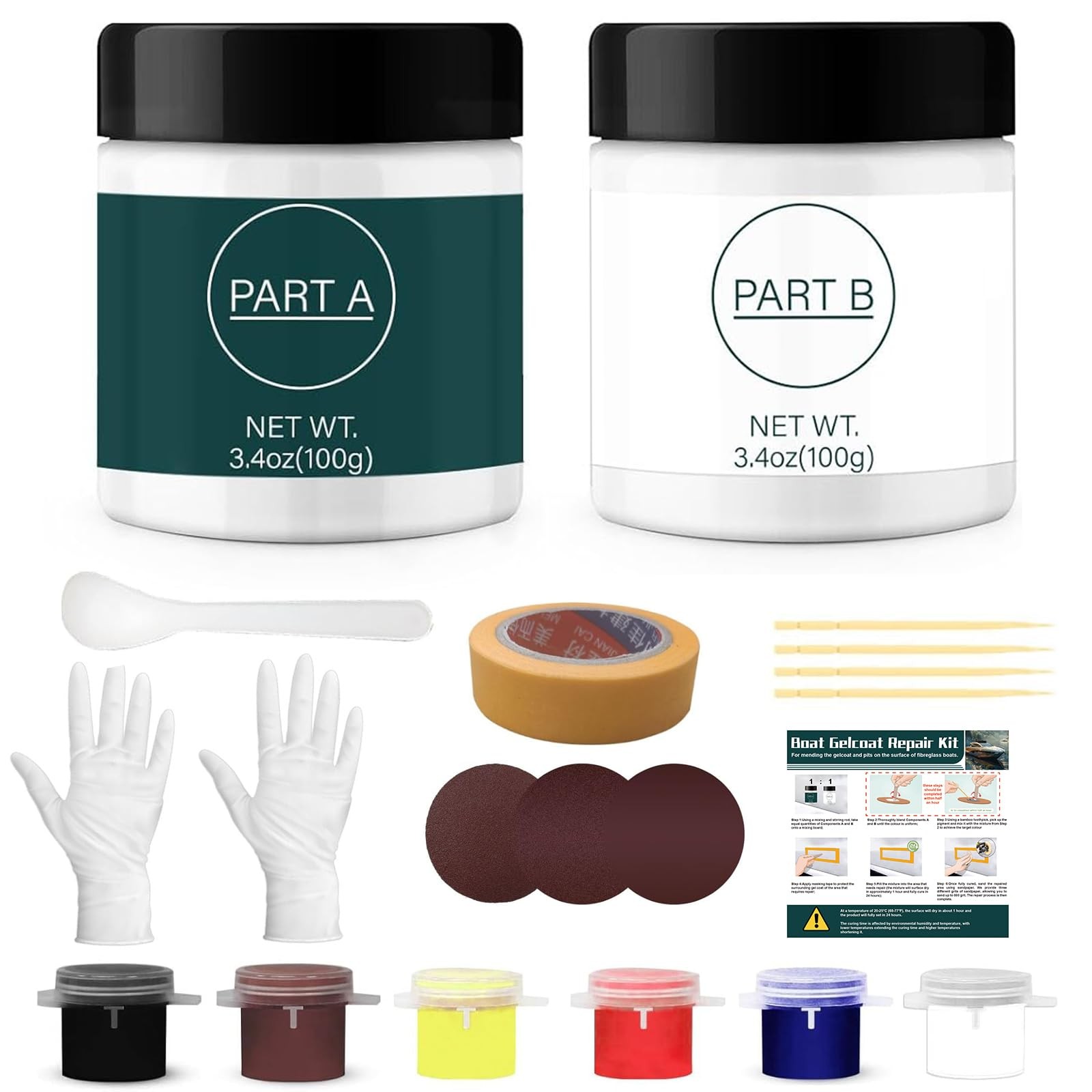 Gel Coat Repair Kit for Boats, 200g Gel Coat for Boats Used to Repair Cracks