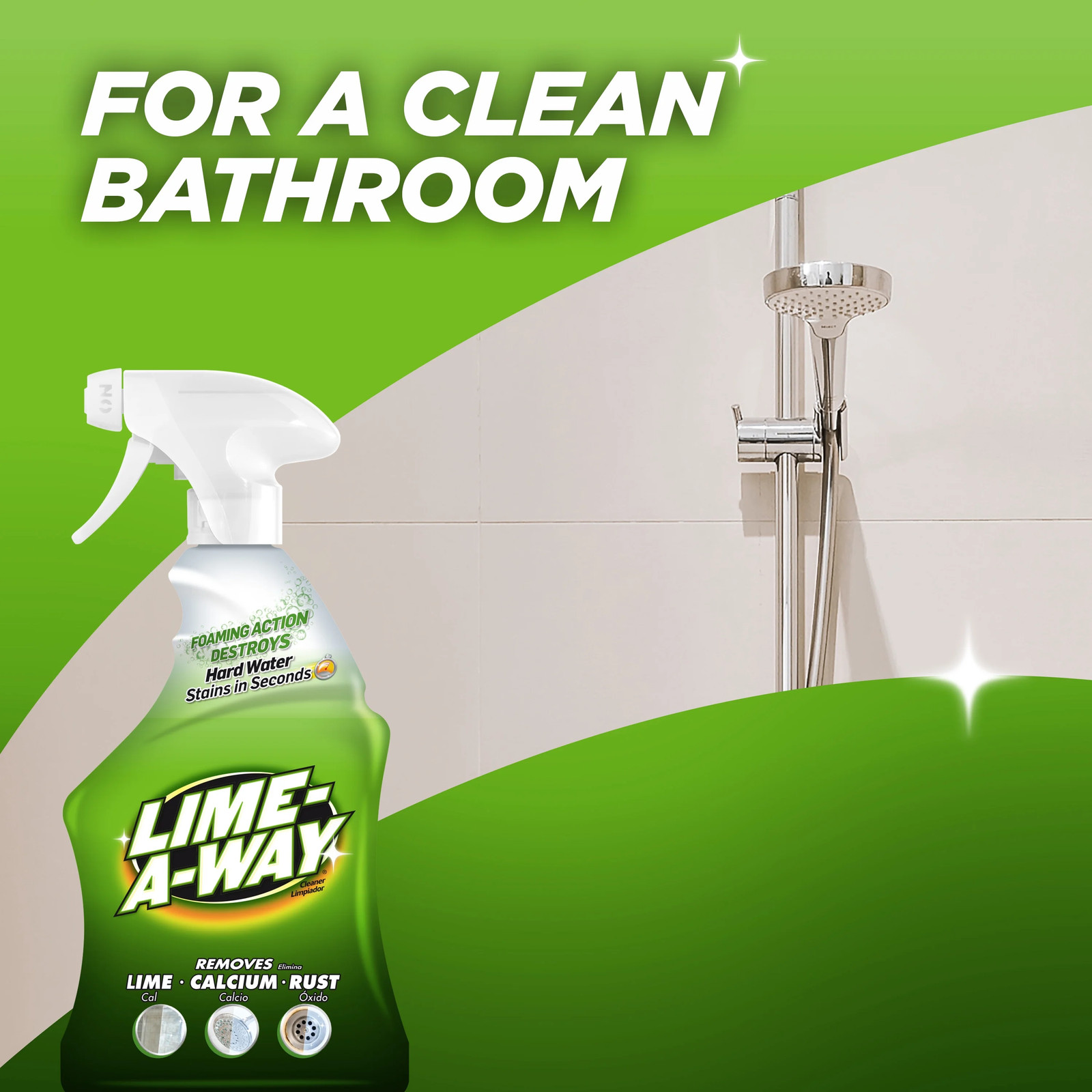 Lime-A-Way Hard Water Stain Remover Spray, Removes Lime, Calcium & Rust in