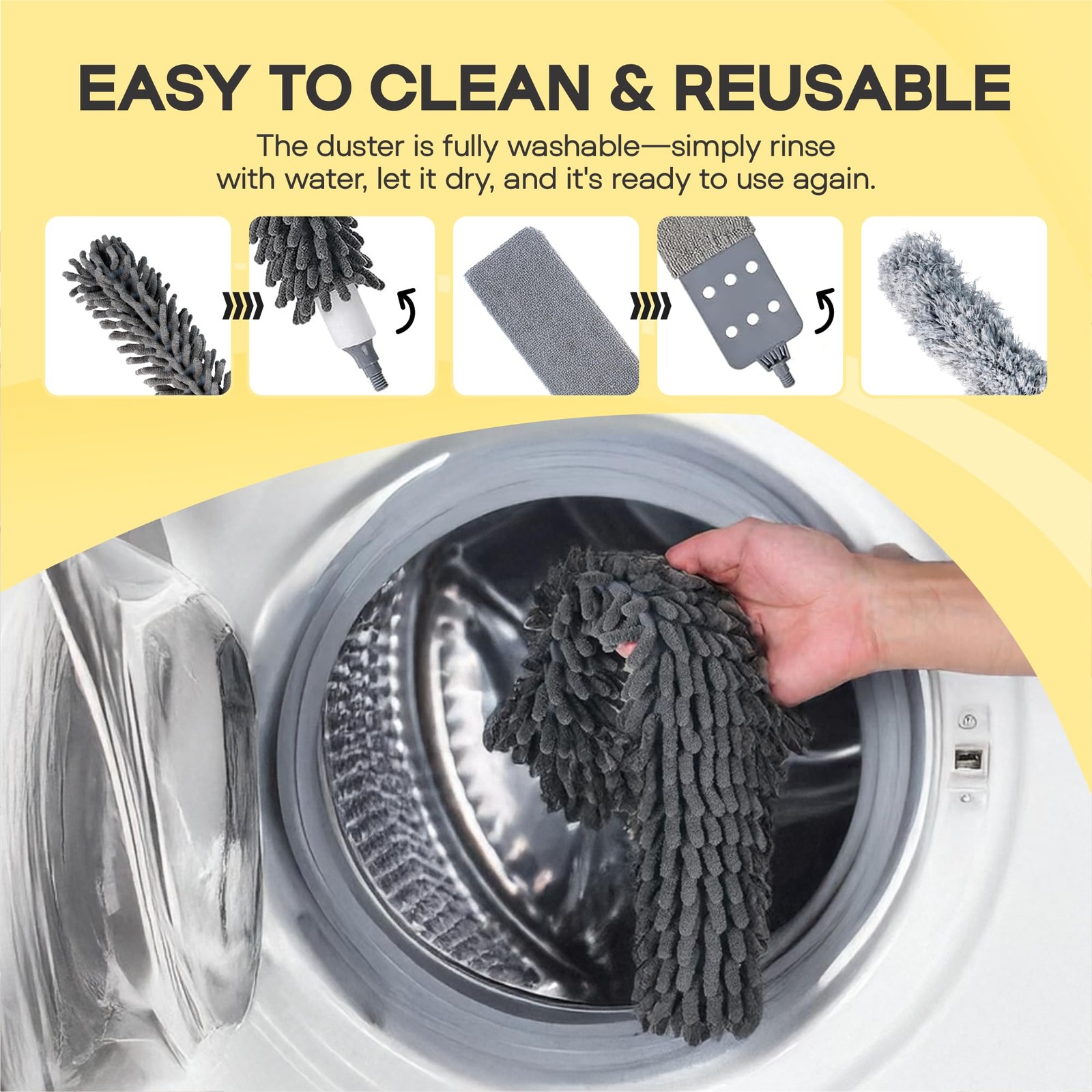 Microfiber Feather Duster with Extension Pole 100 Inches, (8 PCS), Cleaning B…