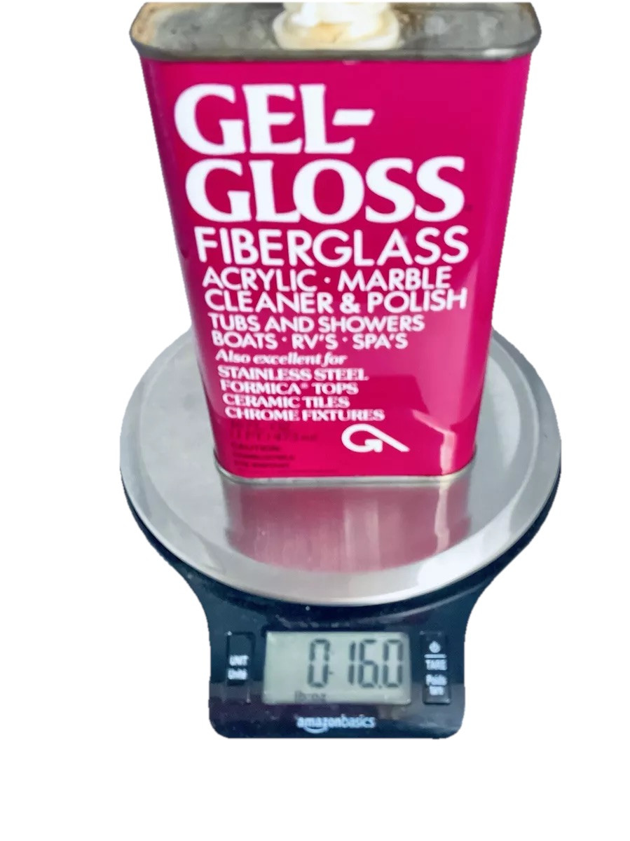 GEL GLOSS FIBERGLASS ACRYLIC MARBLE CLEANER AND POLISH 16 FL OZ VINTAGE