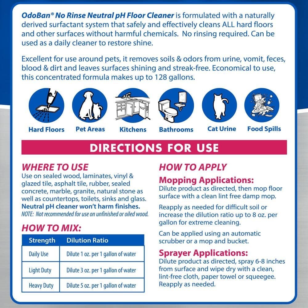 1 Gal. No-Rinse pH Neutral Floor Cleaner (2-Pack) NEW