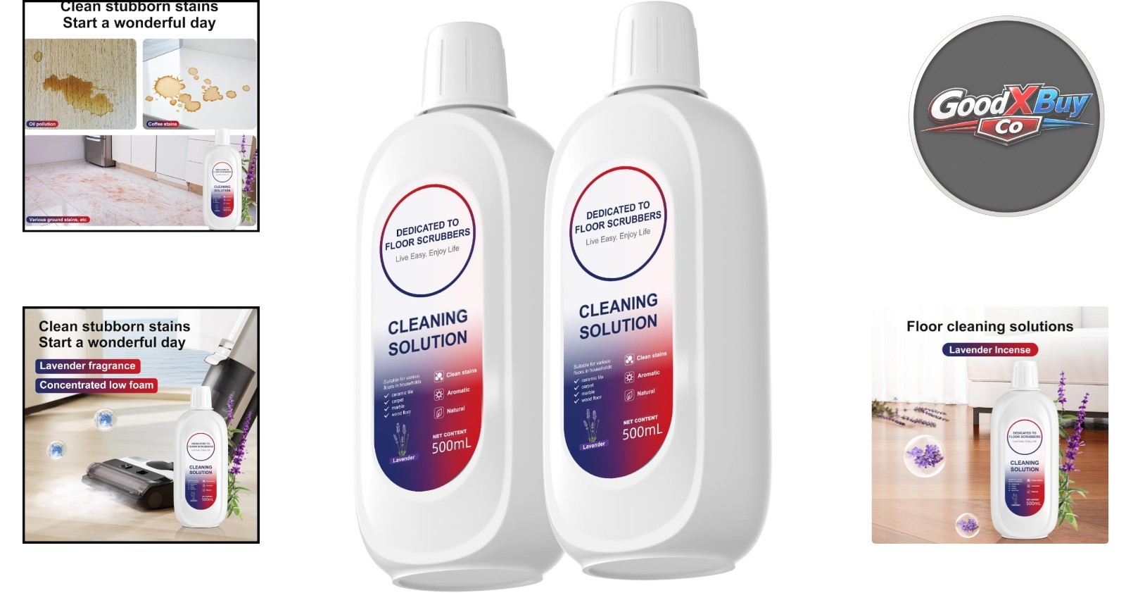 Tineco Floor Cleaning Solution Lavender 2Bottle for Hard Floors Pets Kids Safe