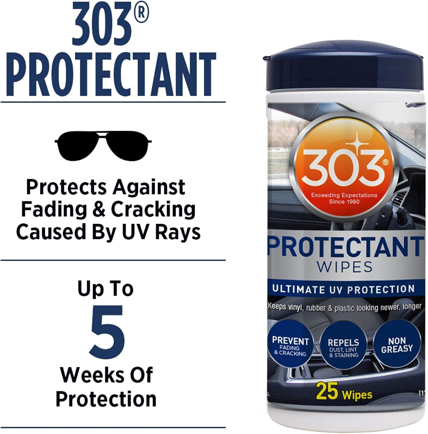 Protectant Wipes – Ultimate Automotive UV Protection – Prevent Fading(Case Of 6)