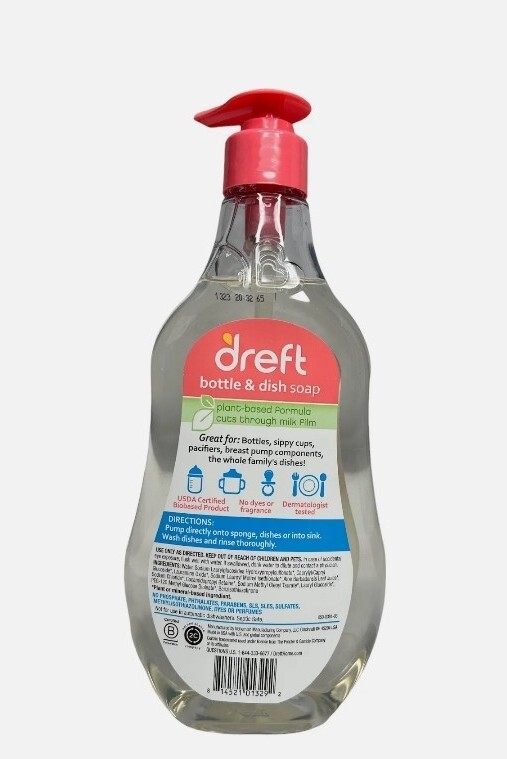 4X Dreft Bottle & Dish Soap – Plant-Based – NEW – 18 Oz Each