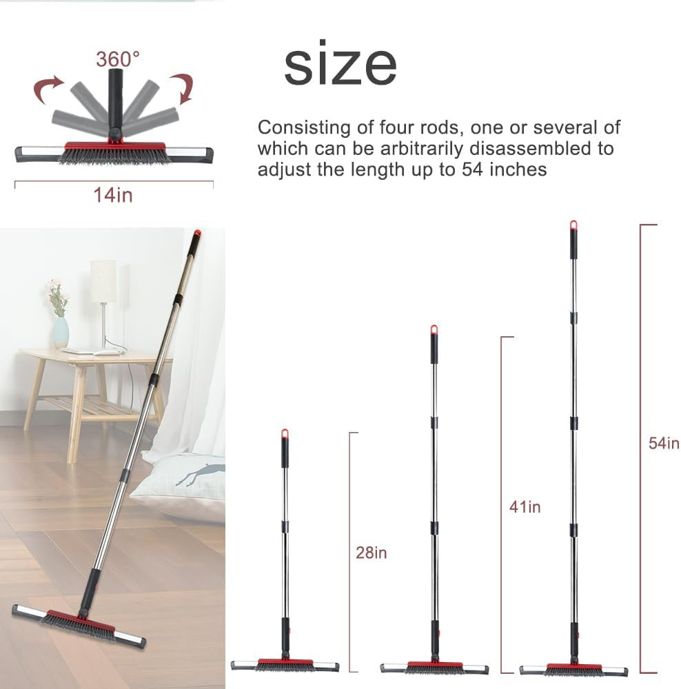 Floor Squeegee Scrubber Shower Squeegee with Grout Brush.14 Squeegee Broom and 5