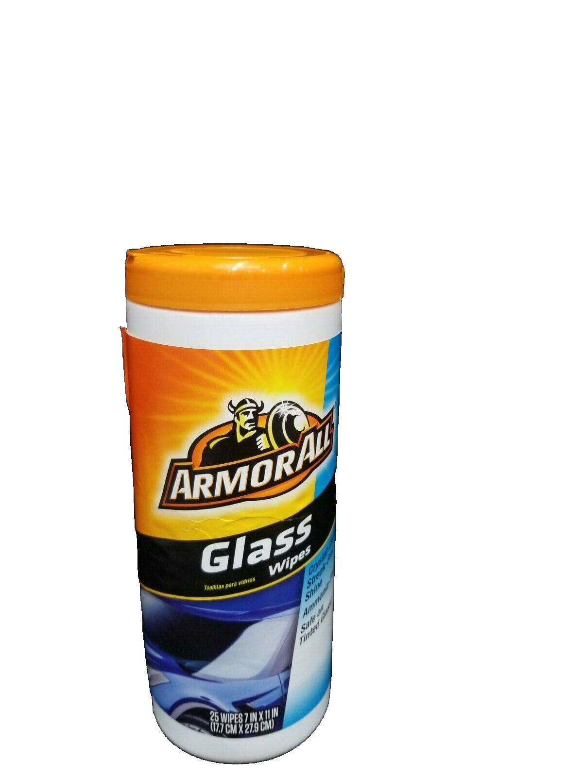 Armor All 10865 Glass Cleaner Wipe Plastic Canister- 25 Sheets ea. *(2-PACK)*