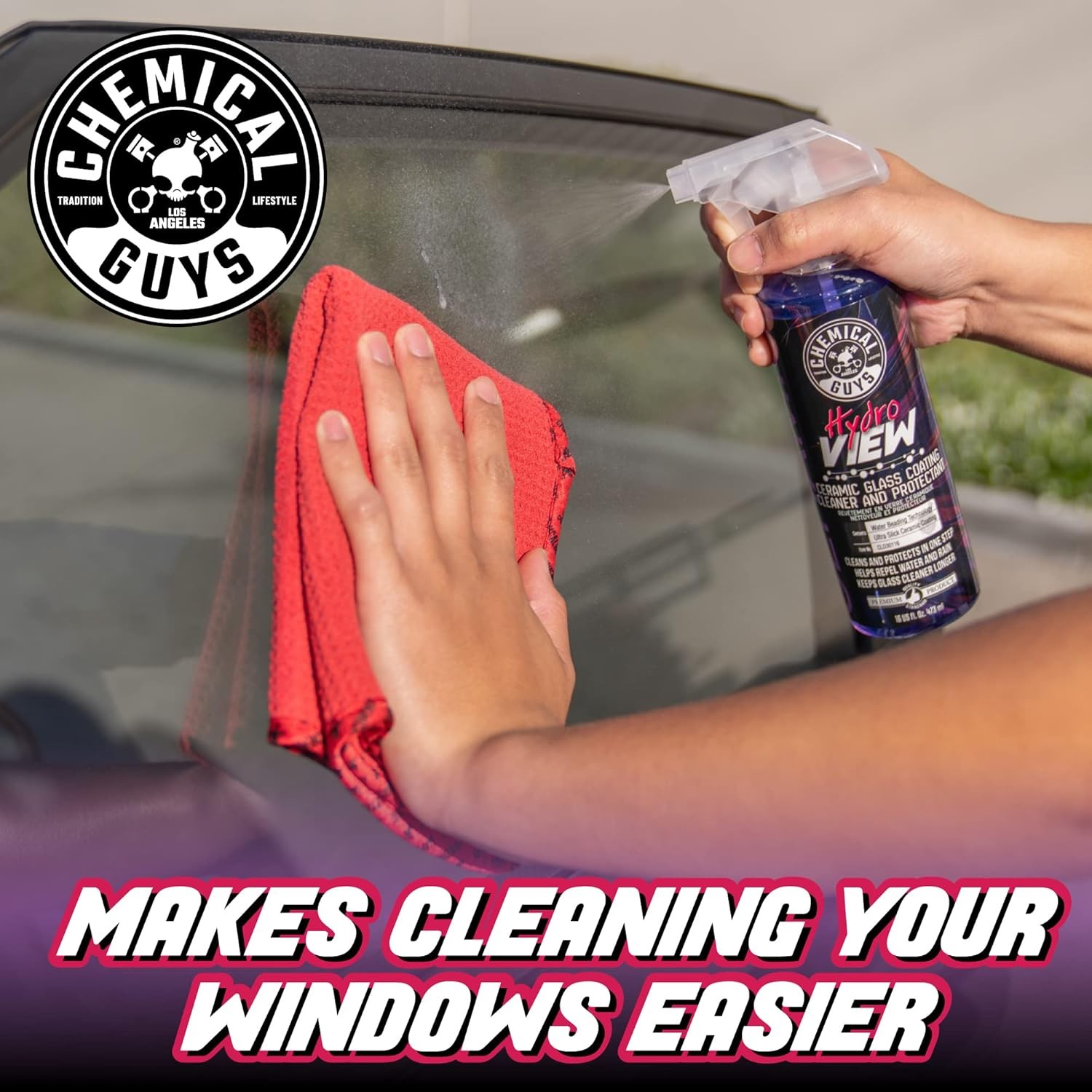 Chemical Guys HydroView Ceramic Glass Cleaner & Coating – Cleans & Adds Hydropho