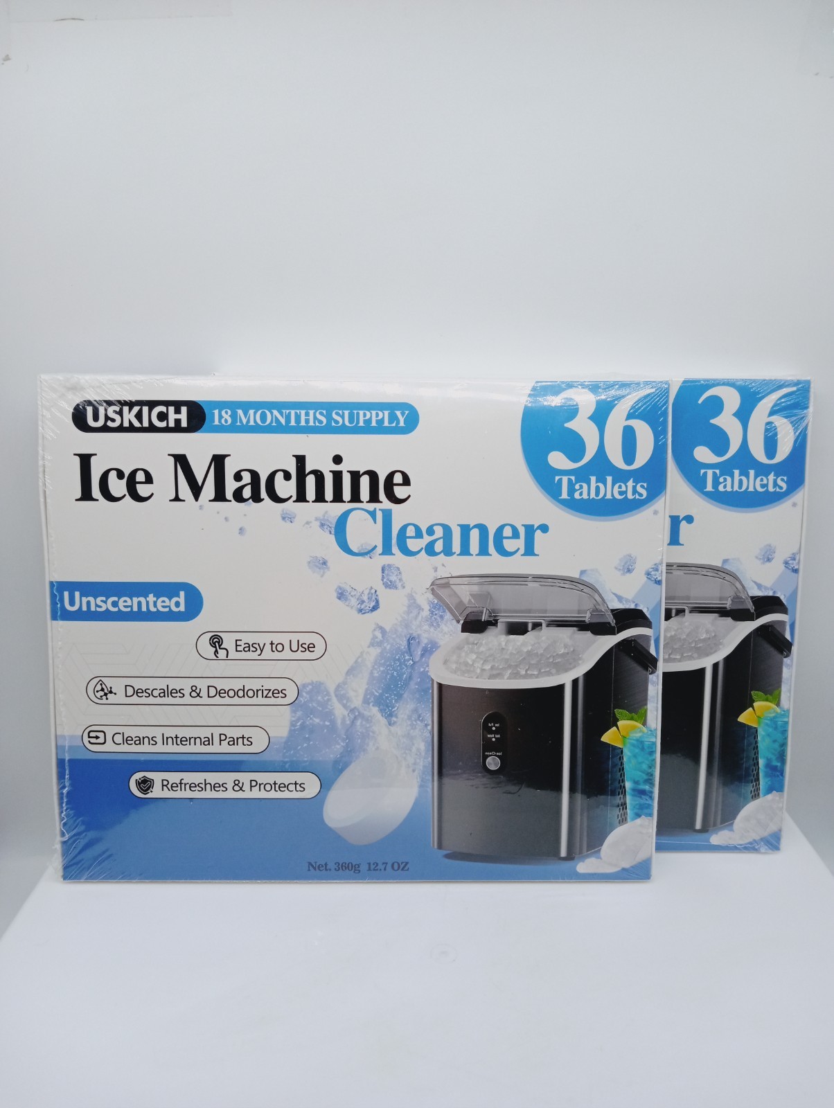 2x Ice Machine Cleaner Descaler Gentle Household Cleaning Descaling (36 Pack)