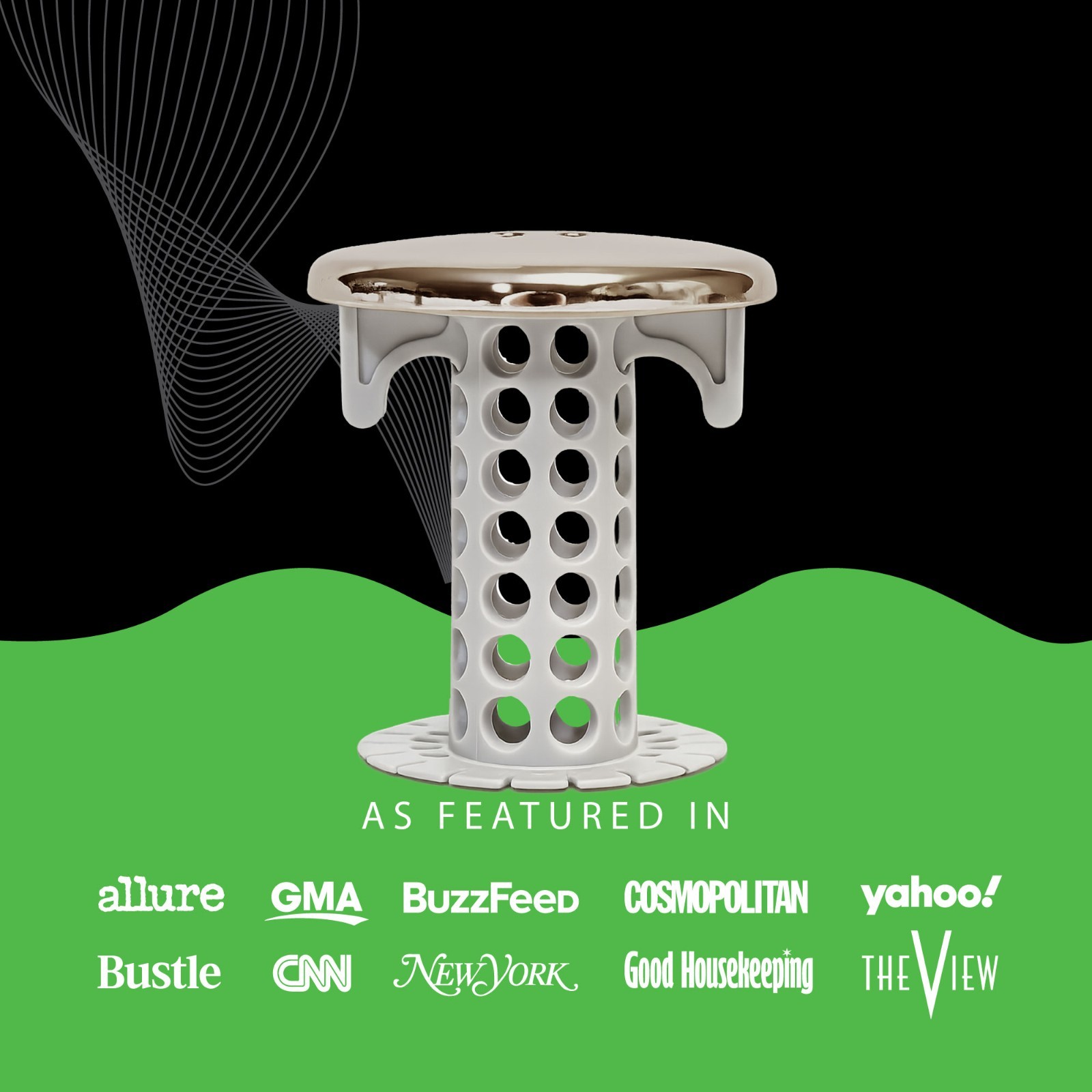 SinkShroom Nickel Award-Winning Drain Protector Hair Catcher Snare by TubShroom