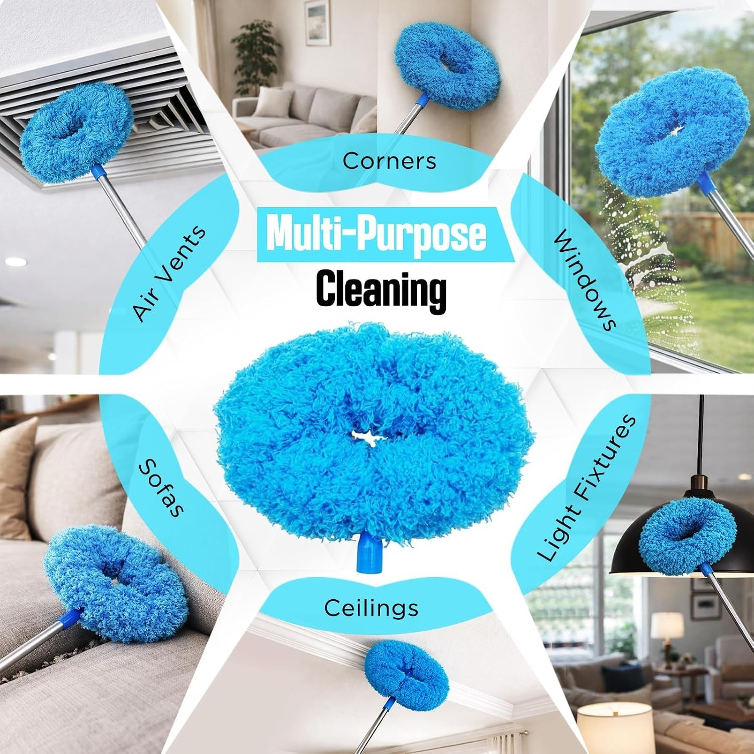 Ceiling Fan Cleaner Duster with Extension Pol, 12 to 51 Inch Duster Length, R…