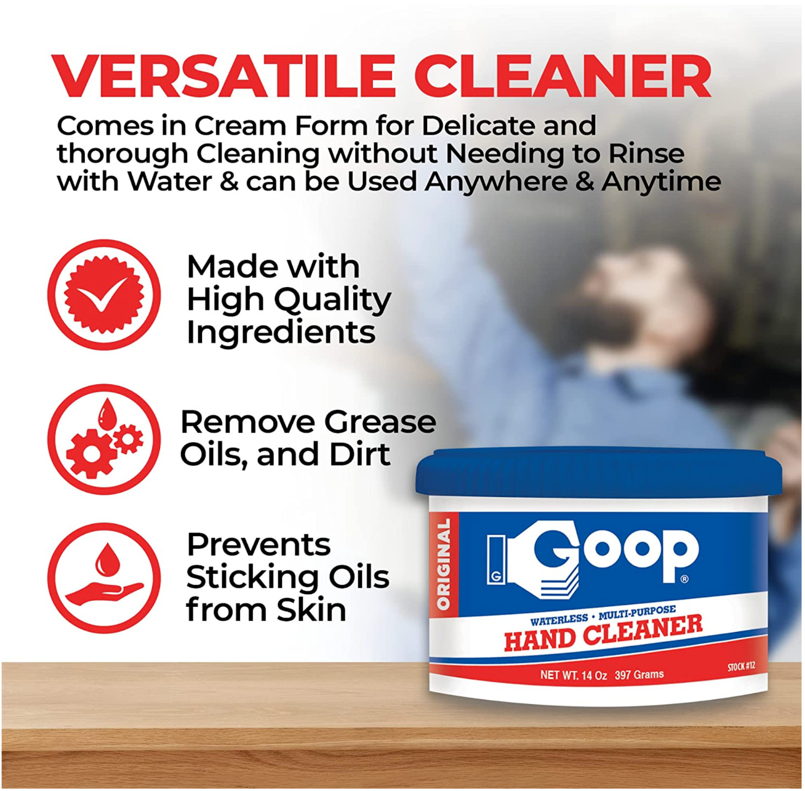 Original Goop Multi-Purpose Hand Cleaner – Waterless Hand Degreaser 14 Oz