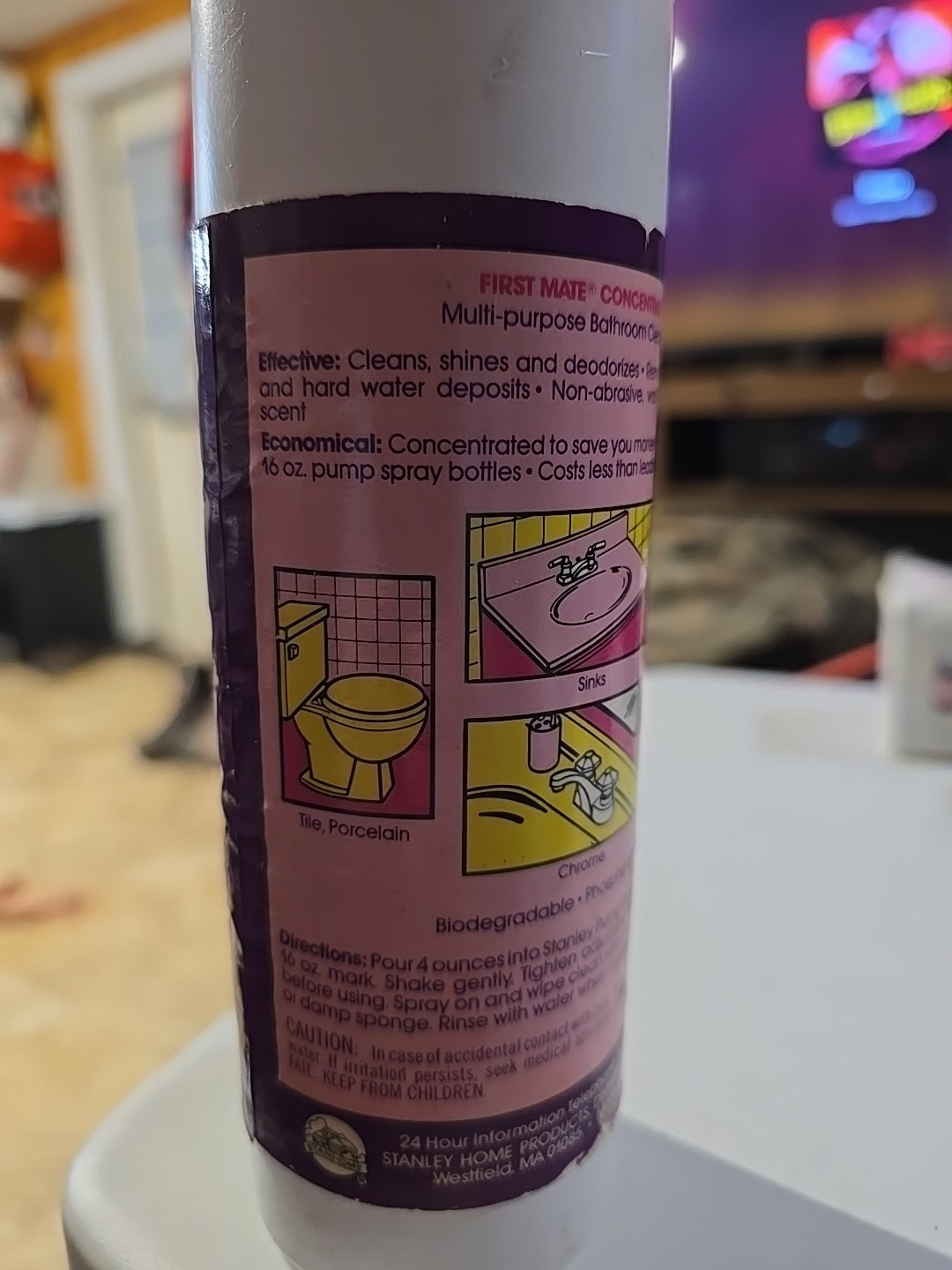 Stanley Home Products 16 Fl Oz Used 3/4 Full First Mate Conc. Bathroom Cleaner
