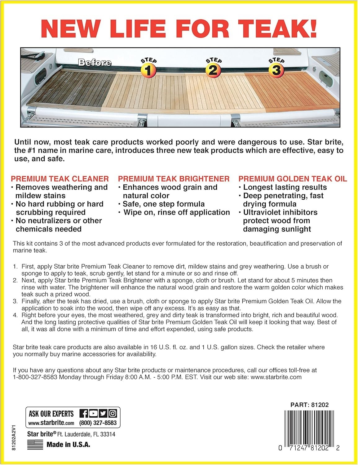 Ultimate Teak Restoration Set – Cleaner, Brightener & Oil