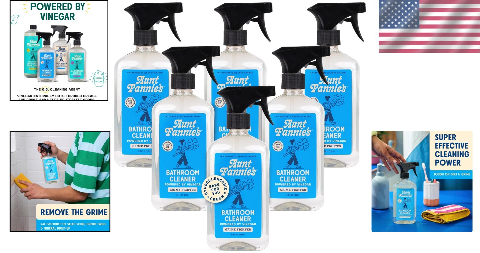 Vinegar Bathroom Cleaner Spray Pack – 6 Count