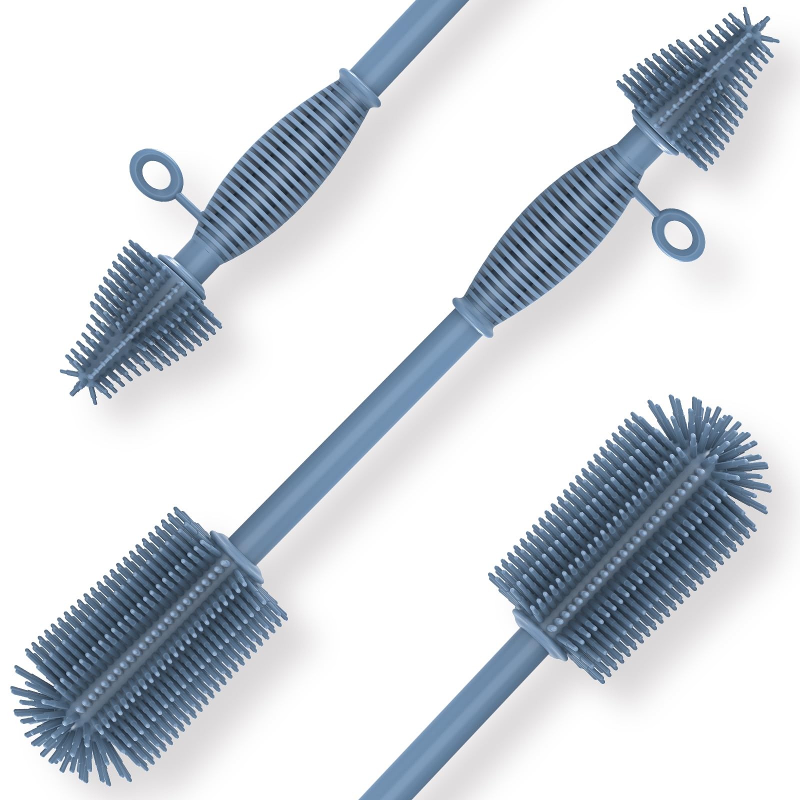 Silicone Bottle Brush,Double Sided with Sturdy Handle,Easy to Clean & Scratch…