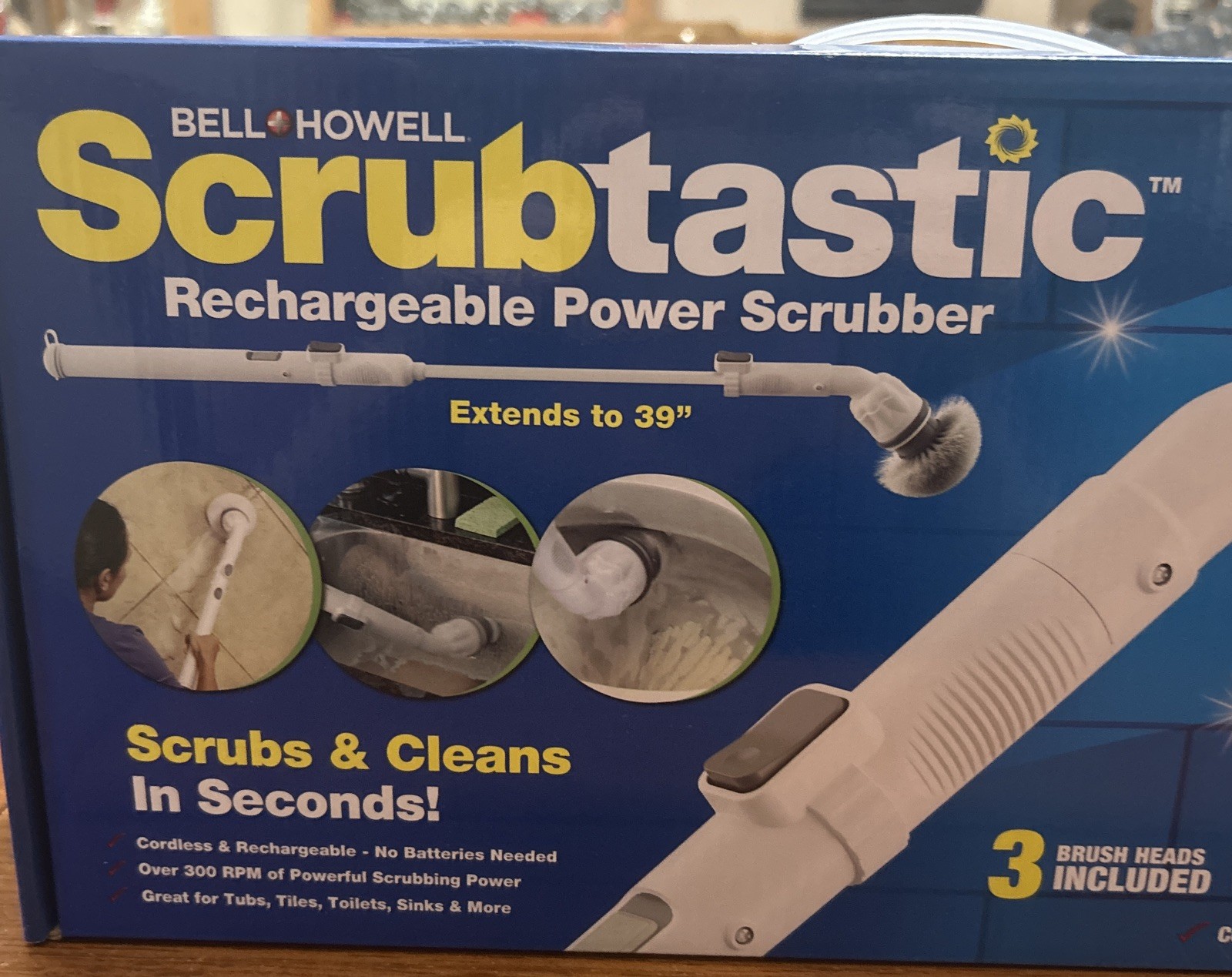 Bell + Howell Scrubtastic Rechargeable Power Scrubber NEW 2022