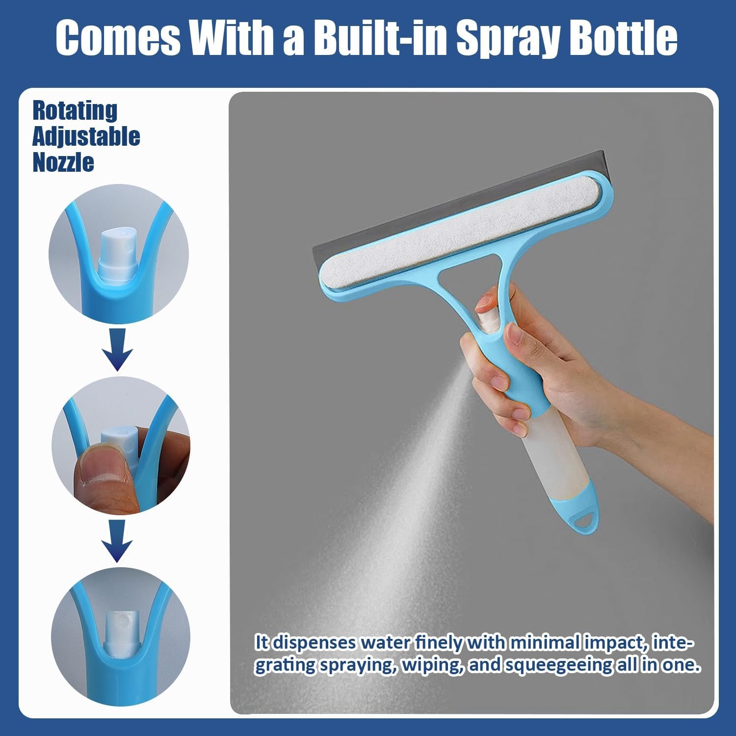 2 Pack All-Purpose Shower Squeegee for Shower Glass Door, Shower Glass Cleaner