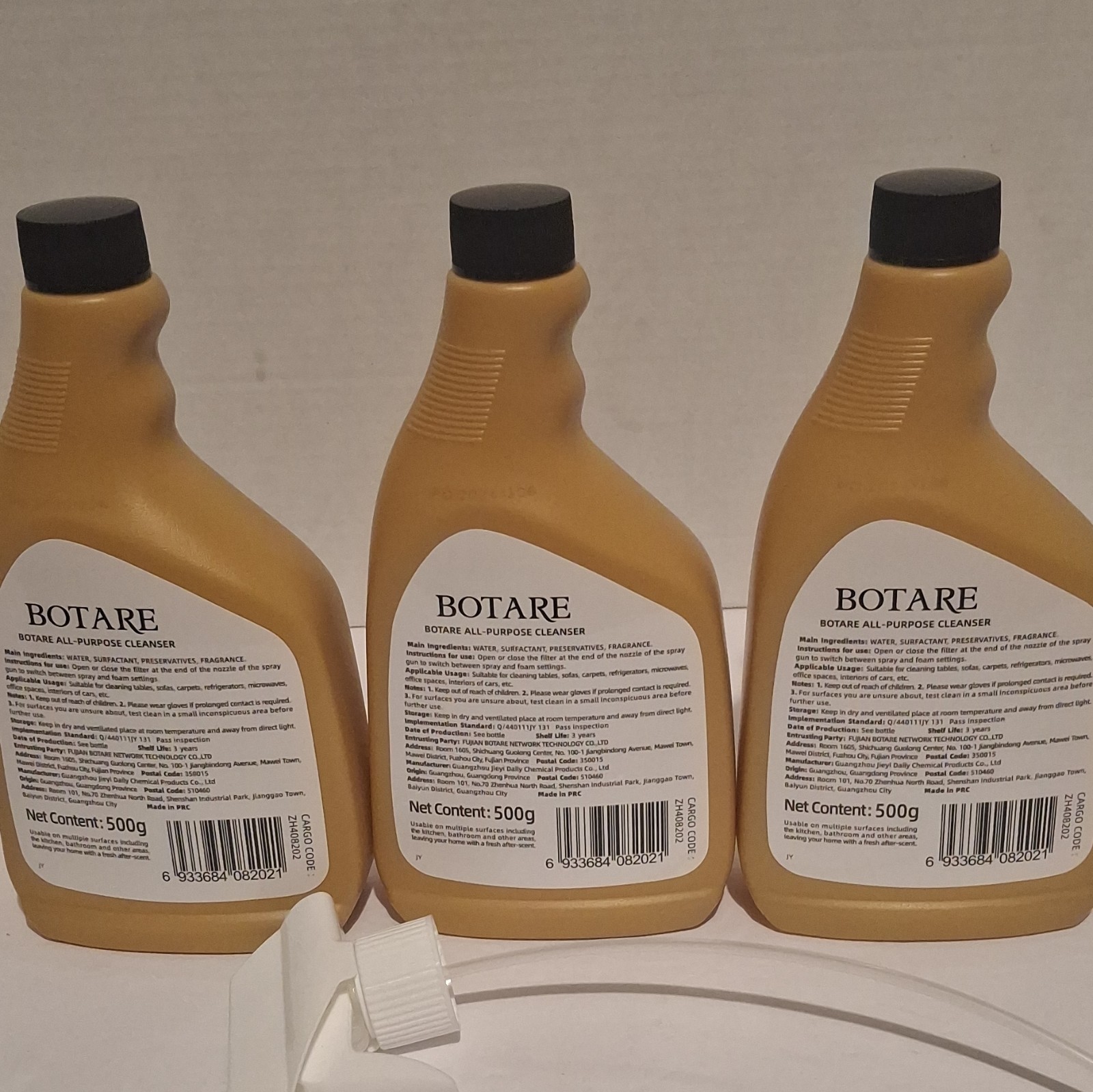 BOTARE 1 All-Purpose Multi-Surface Cleaner, Wash-Free Fresh Scent, 3 x 500g