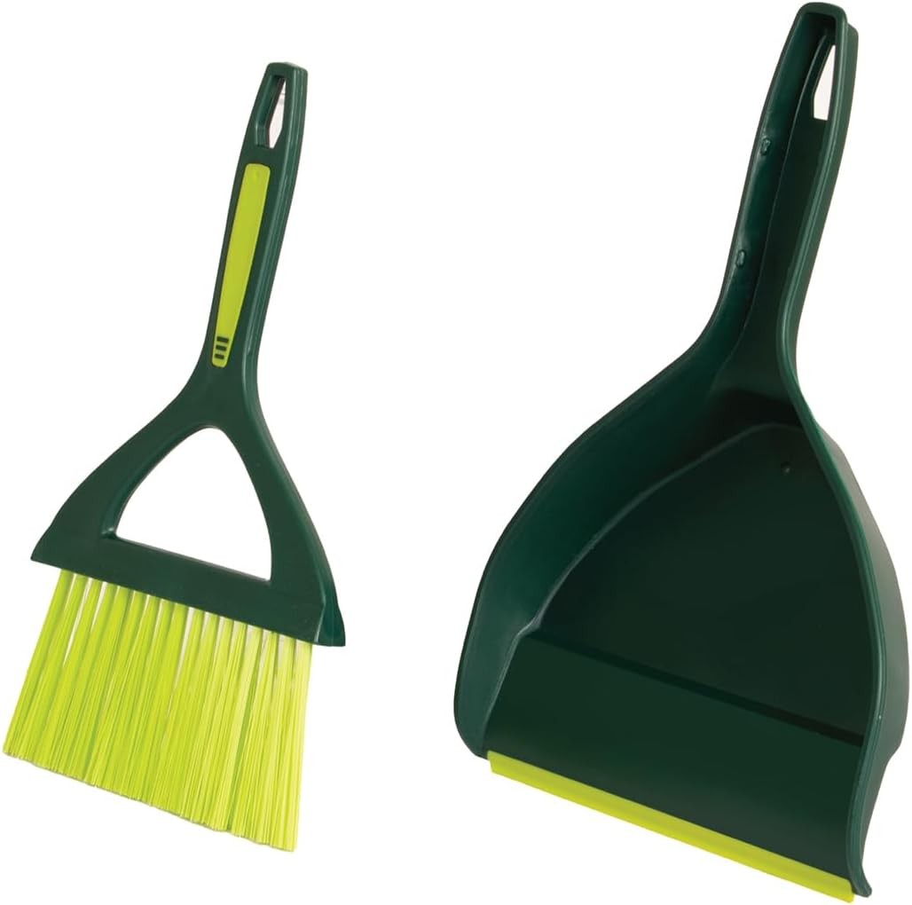 Mini Dustpan and Brush Set | Nesting Snap-On Design | Portable,