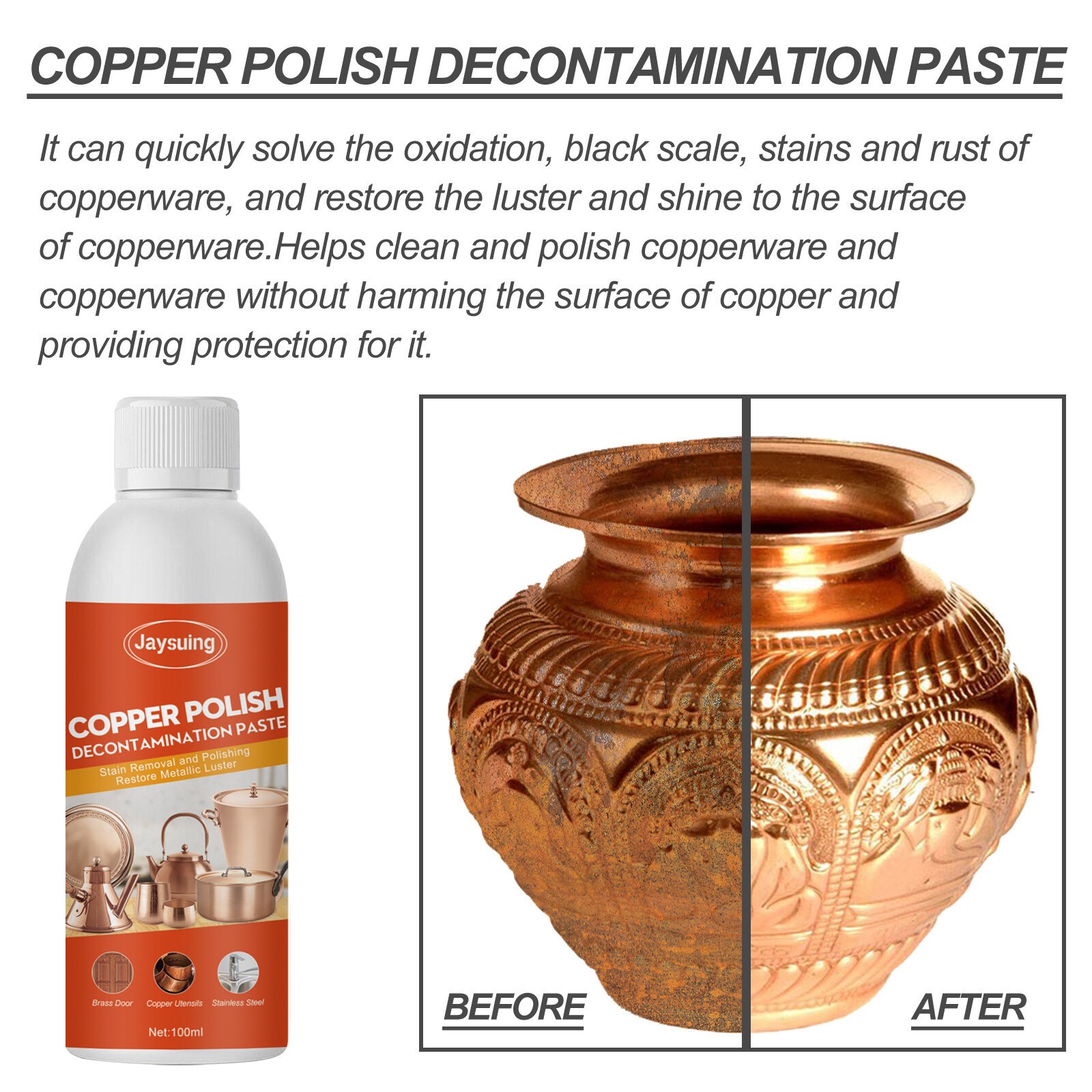 Brass and Copper Tarnish Remover Deep Conversion Rust Remover for Polishing USA