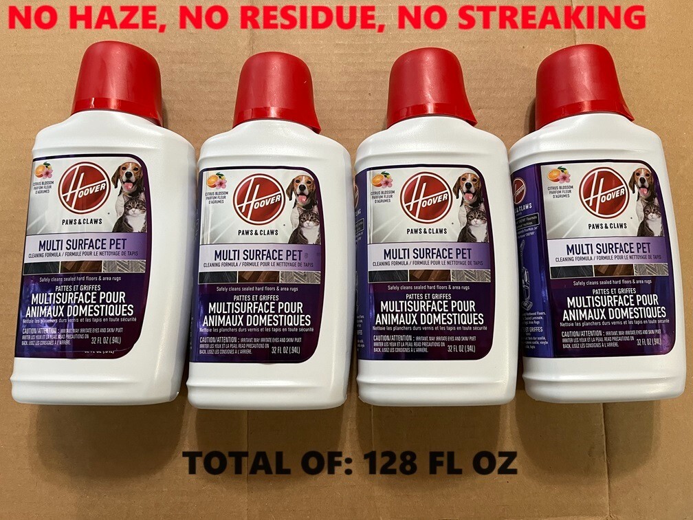 1 BOX 4X 32 FL-OZ Hoover Paws & Claws Multi Surface Floor Cleaner Pet Cleaning