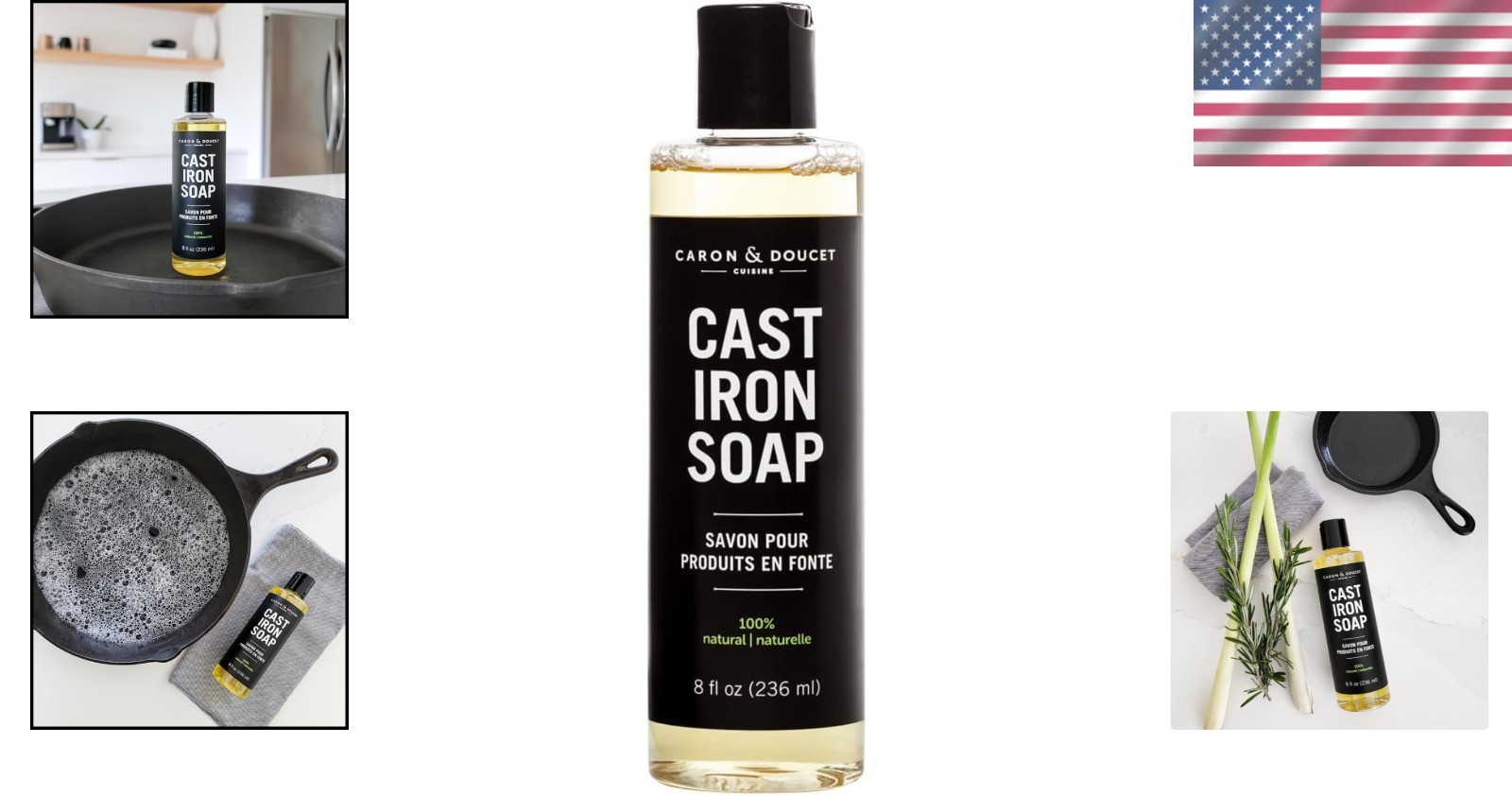 Traditional Cast Iron Cleaning Soap | 100% Natural & Gentle – 8 oz Liquid Care