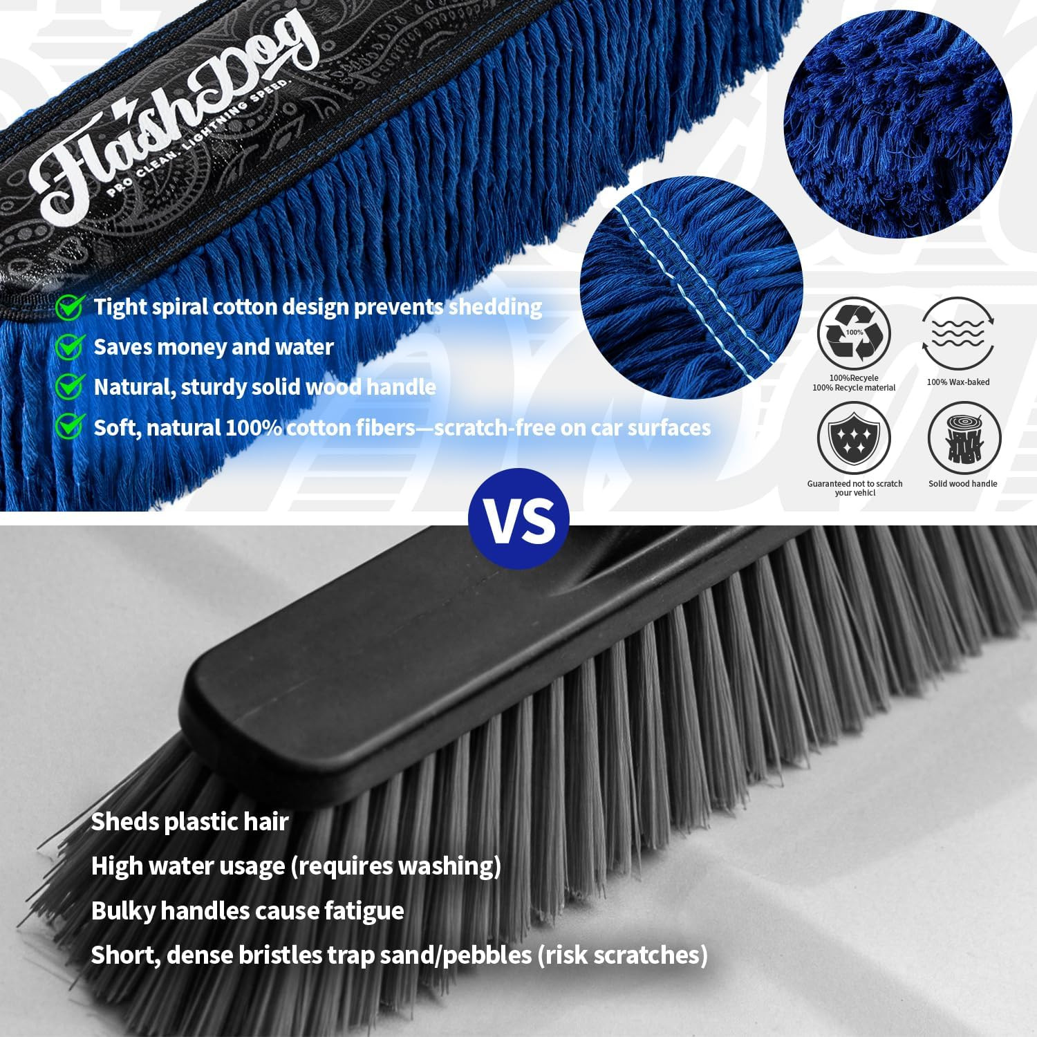 Car Duster Exterior Scratch Free, Waterless Cleaning Brush for Car Truck RV Boat